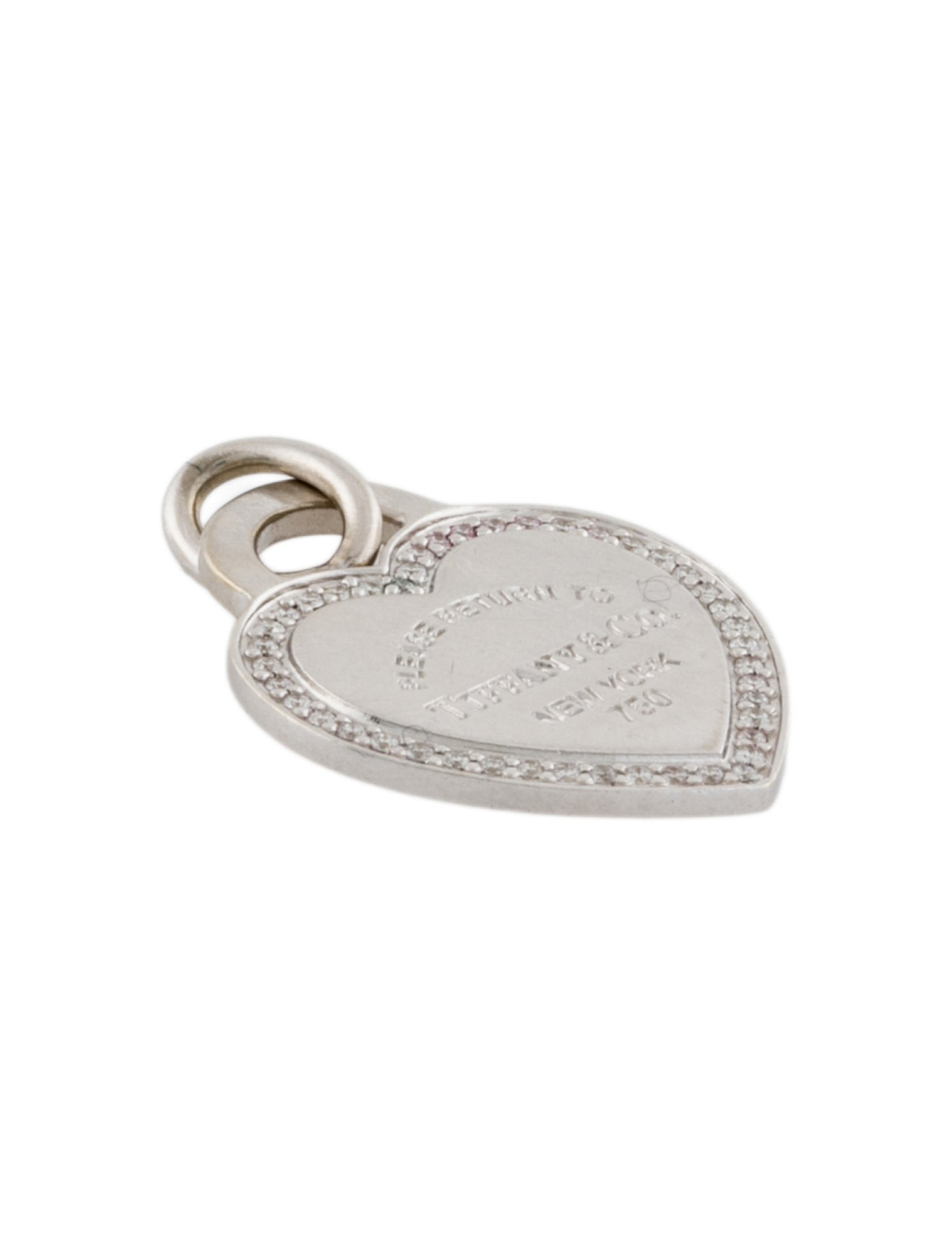 Tiffany & Co. 18K Diamond Heart Tag Pendant