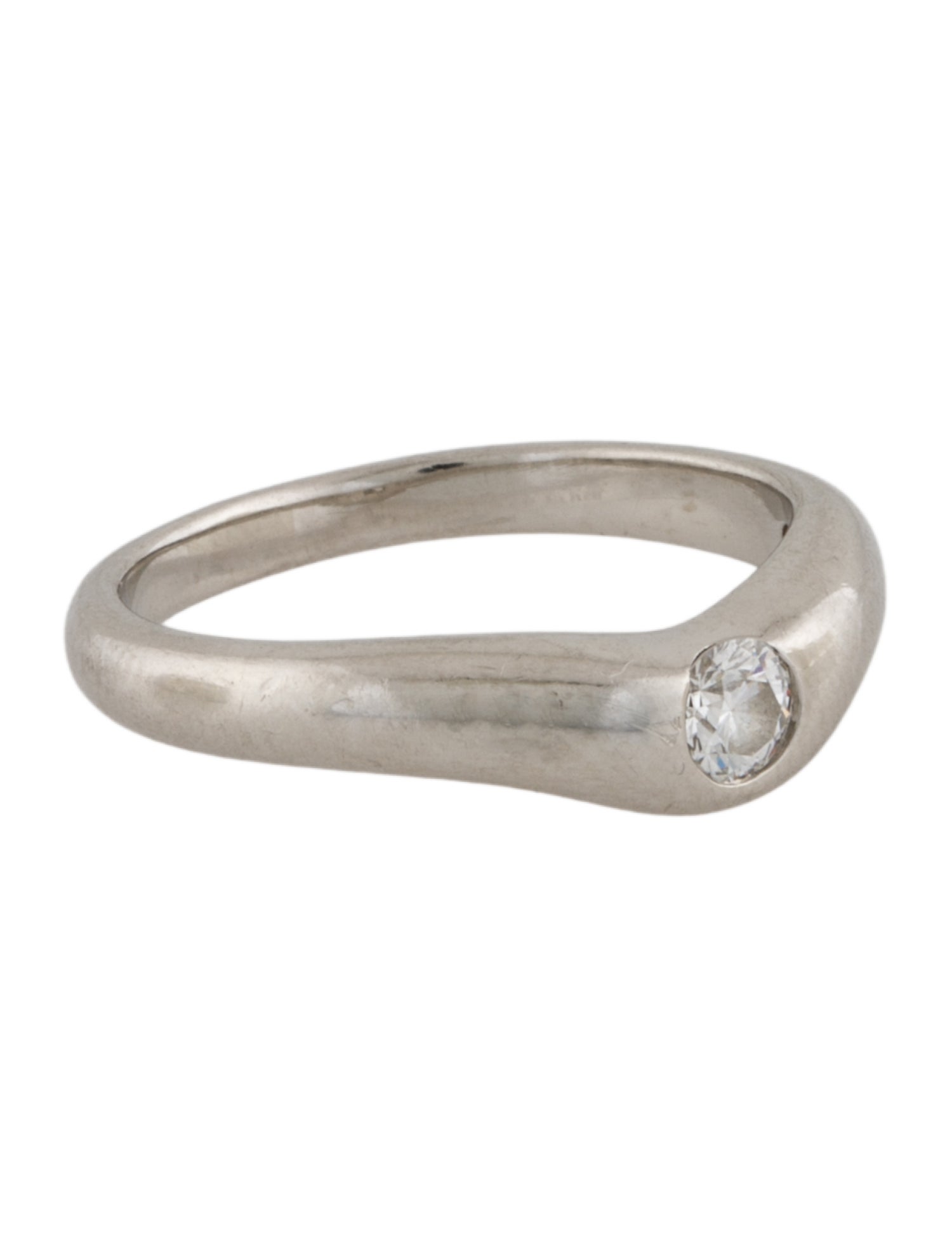 Tiffany & Co. Platinum Diamond Curved Band