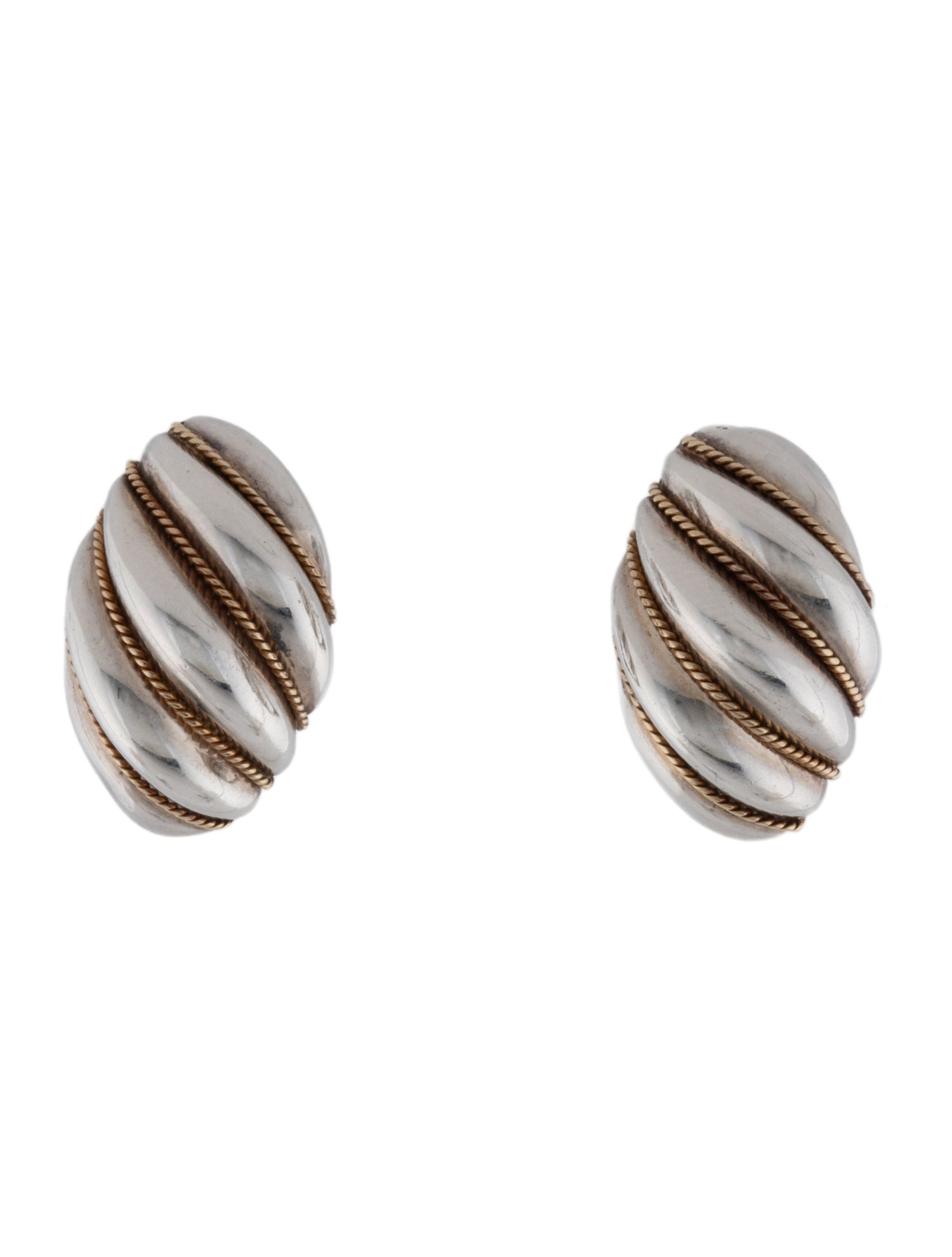 Tiffany & Co. Vintage Two-Tone Twist Rope Clip-On Earrings