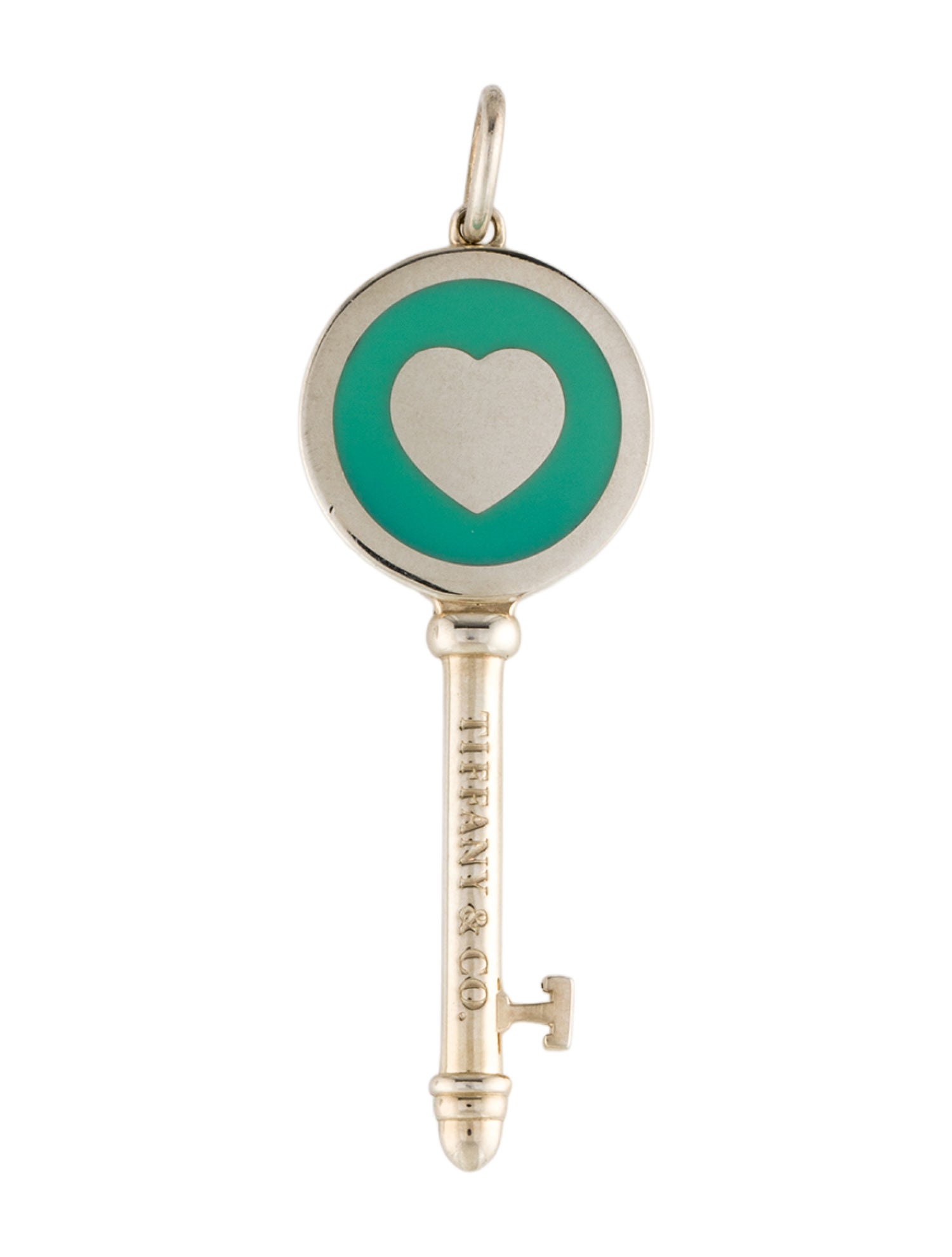 Tiffany & Co. Enamel Heart Key Pendant