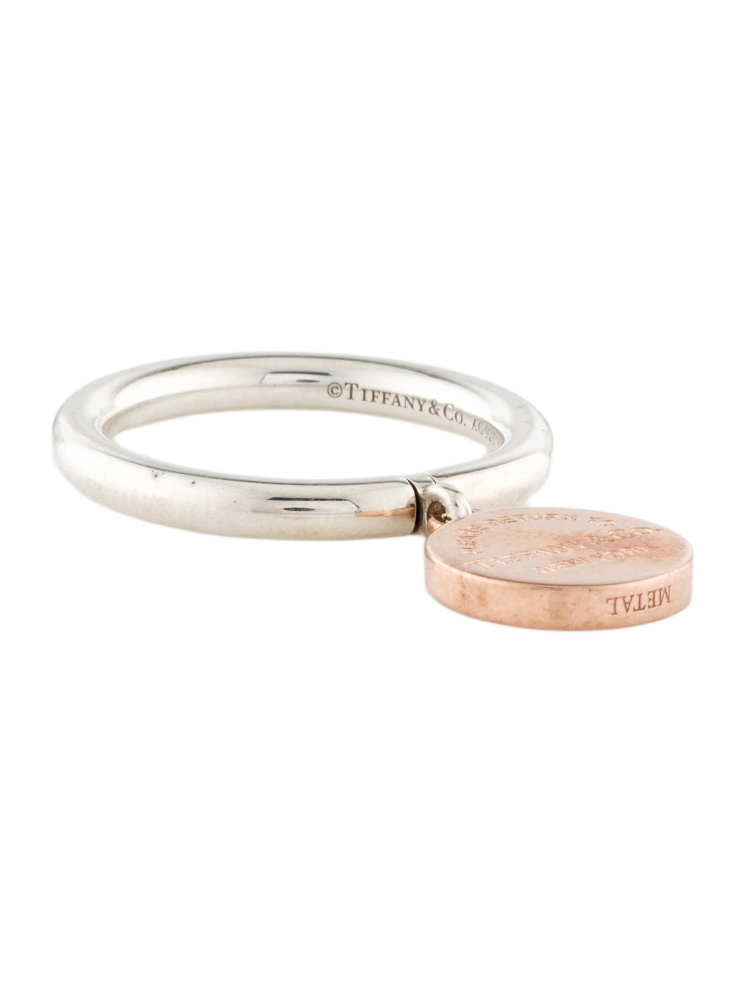 Tiffany & Co. Two-Tone Round Tag Charm Ring
