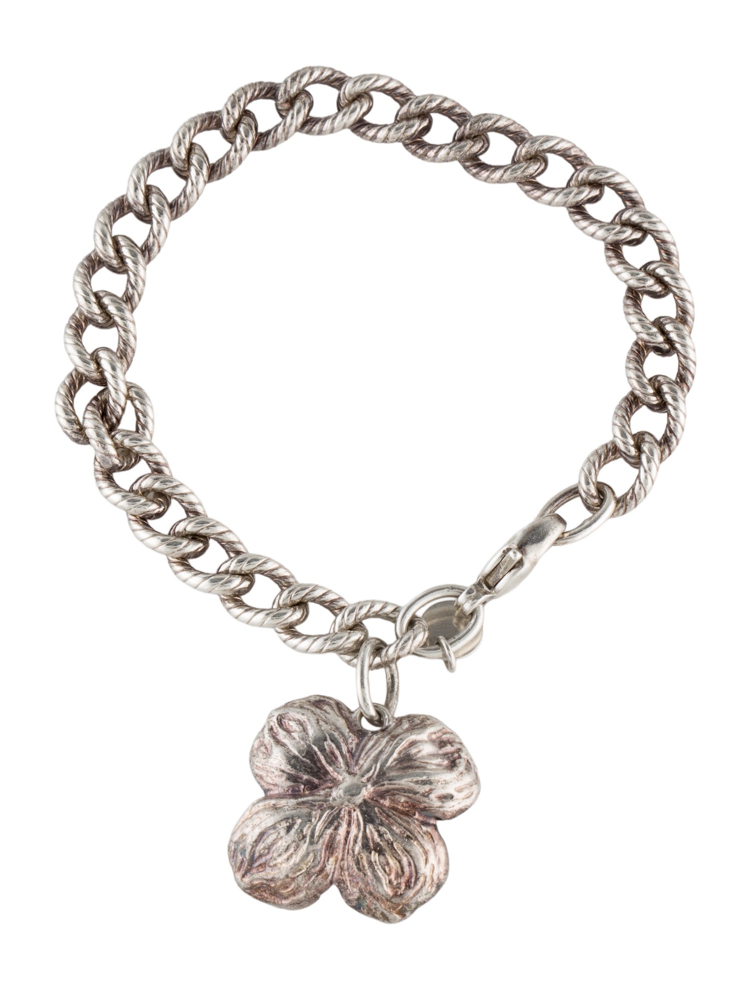 Tiffany & Co. Vintage Dogwood Flower Charm Bracelet