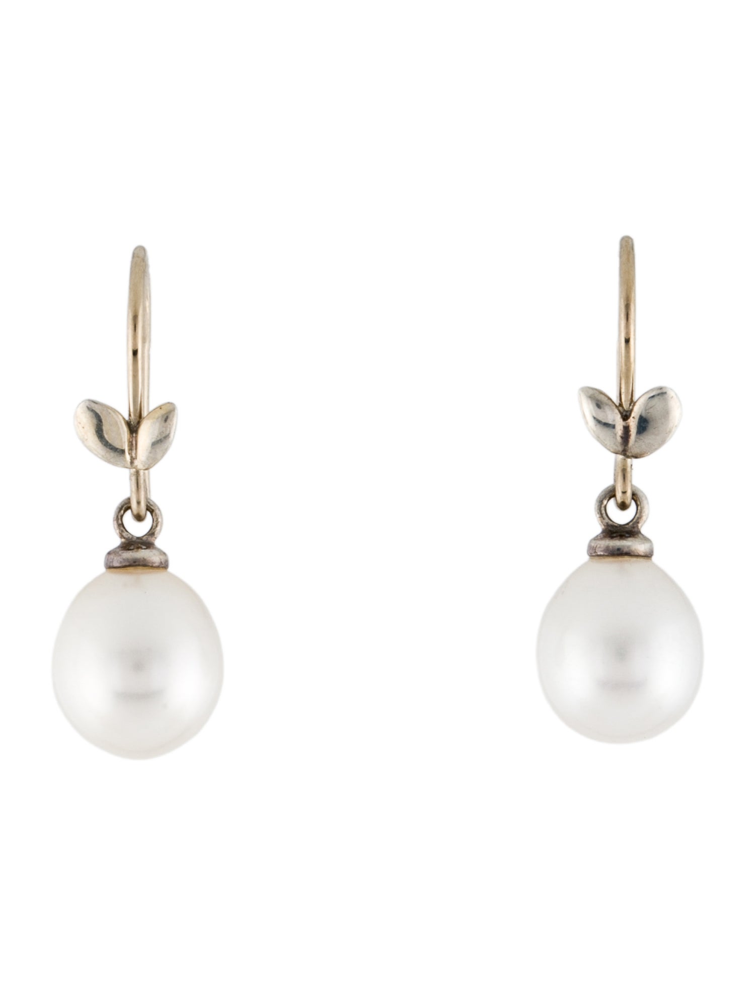 Tiffany & Co. Pearl Olive Leaf Drop Earrings
