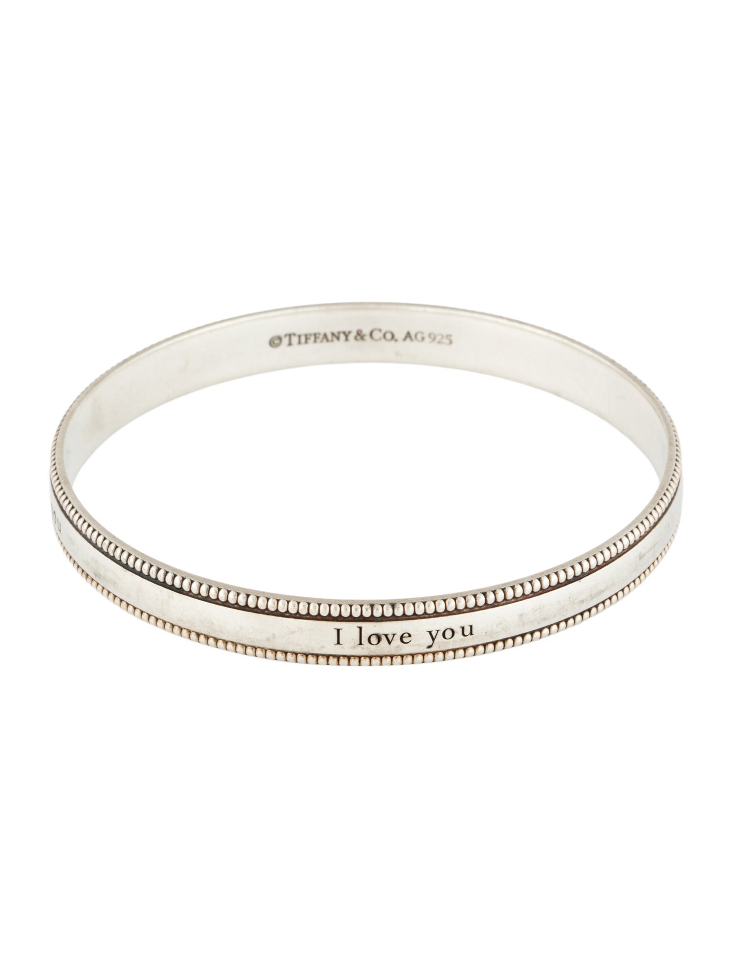 Tiffany & Co. 'I Love You' Milgrain Bangle