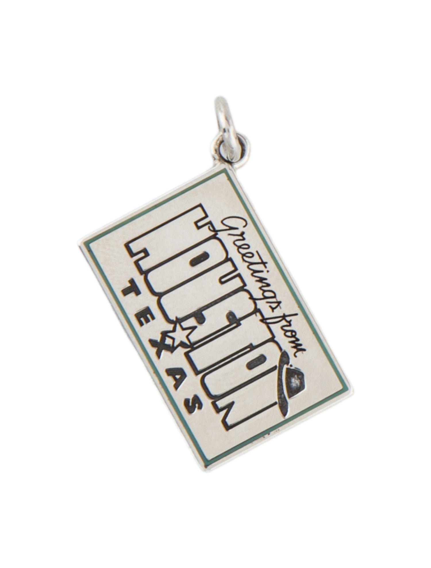 Tiffany & Co. Enamel 'Greetings from Houston Texas' Postcard Charm