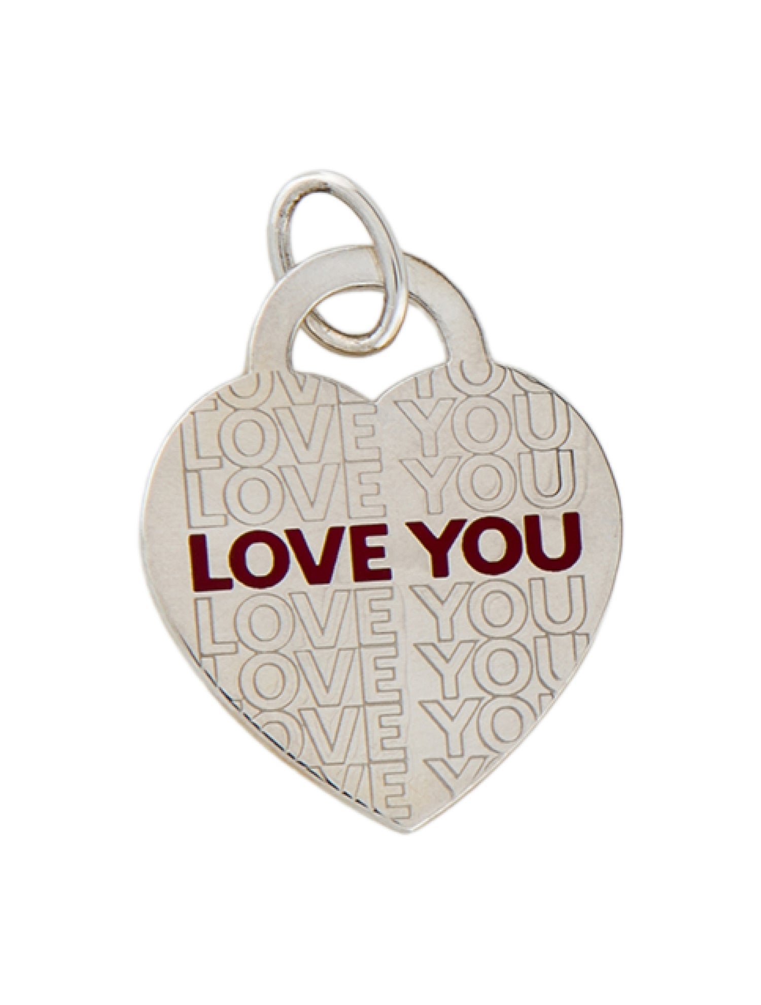 Tiffany & Co. Enamel 'Love You' Heart Tag Pendant