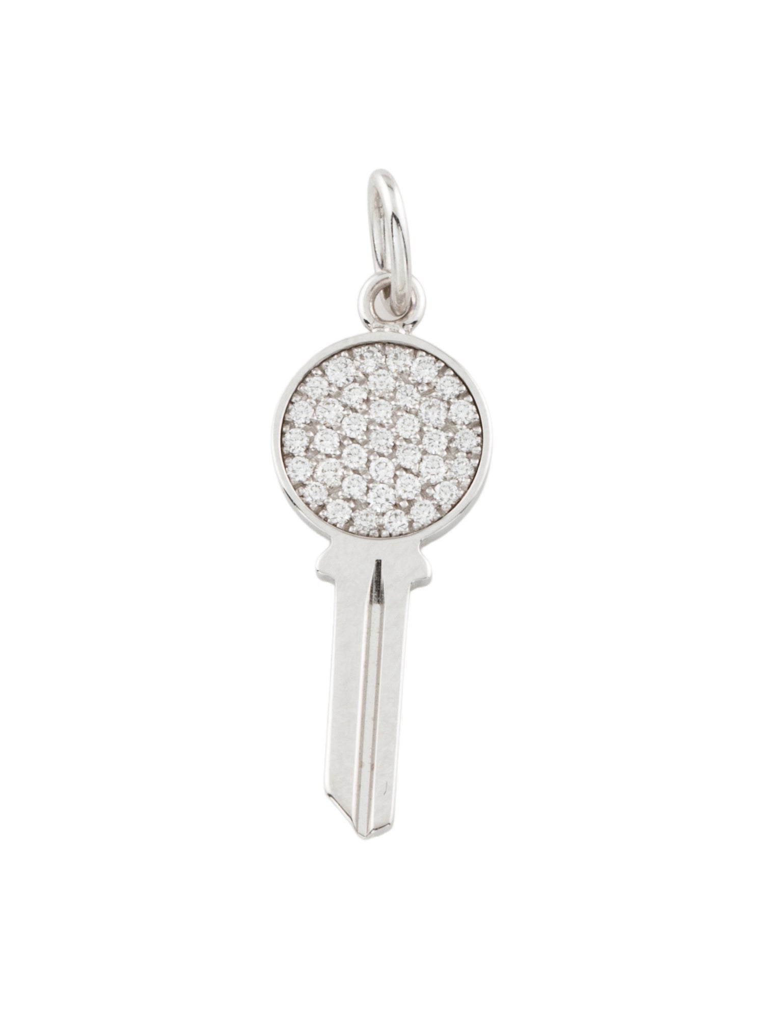 Tiffany & Co. 18K Diamond Round Key Charm