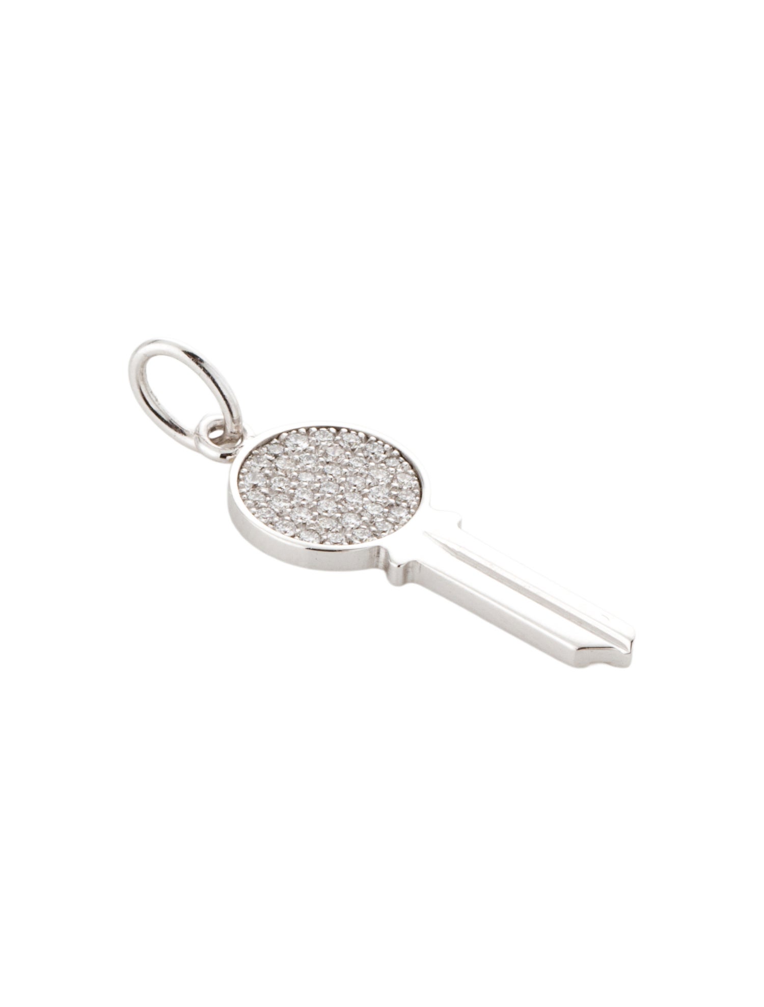 Tiffany & Co. 18K Diamond Round Key Charm