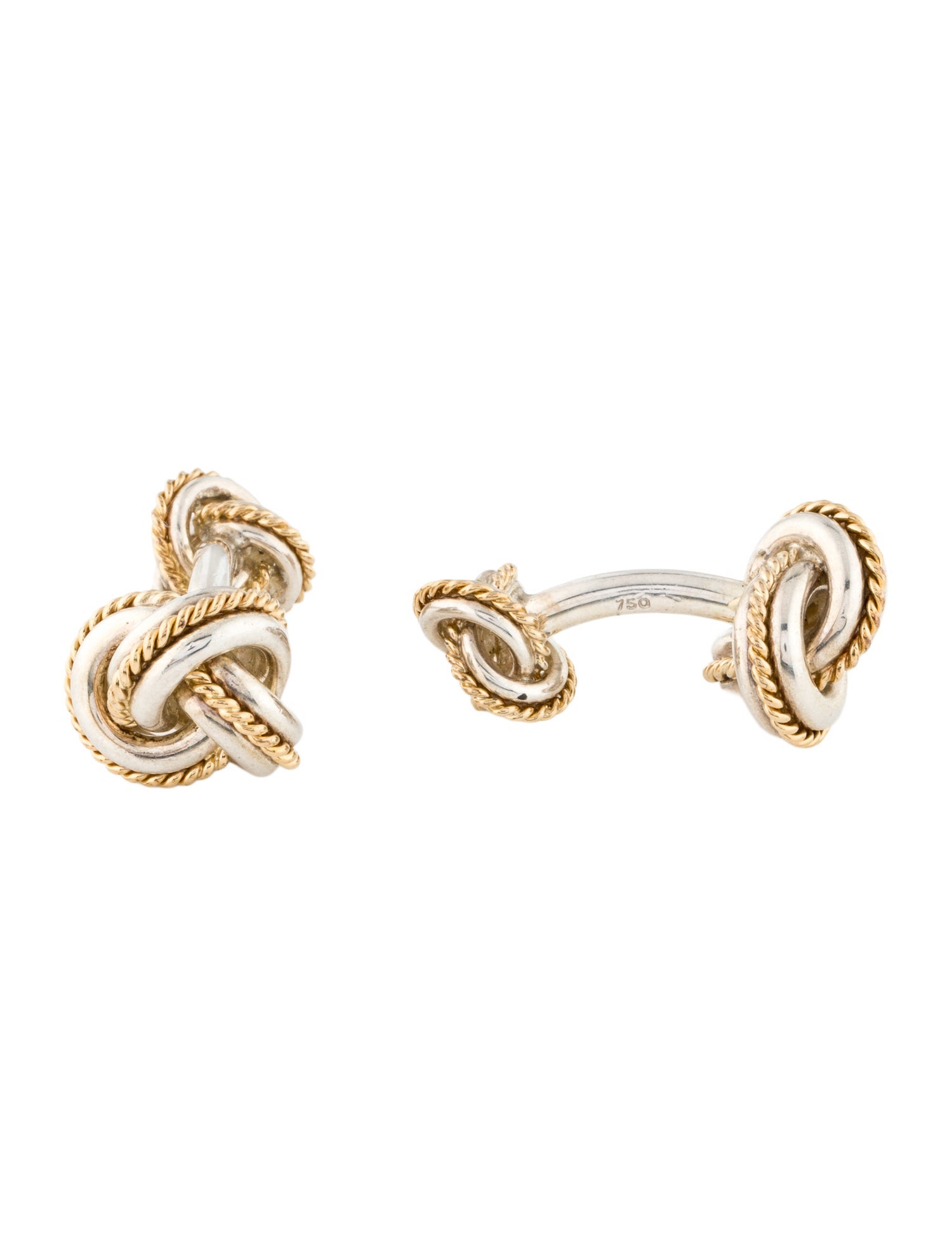 Tiffany & Co. Vintage Two-Tone Knot Cufflinks