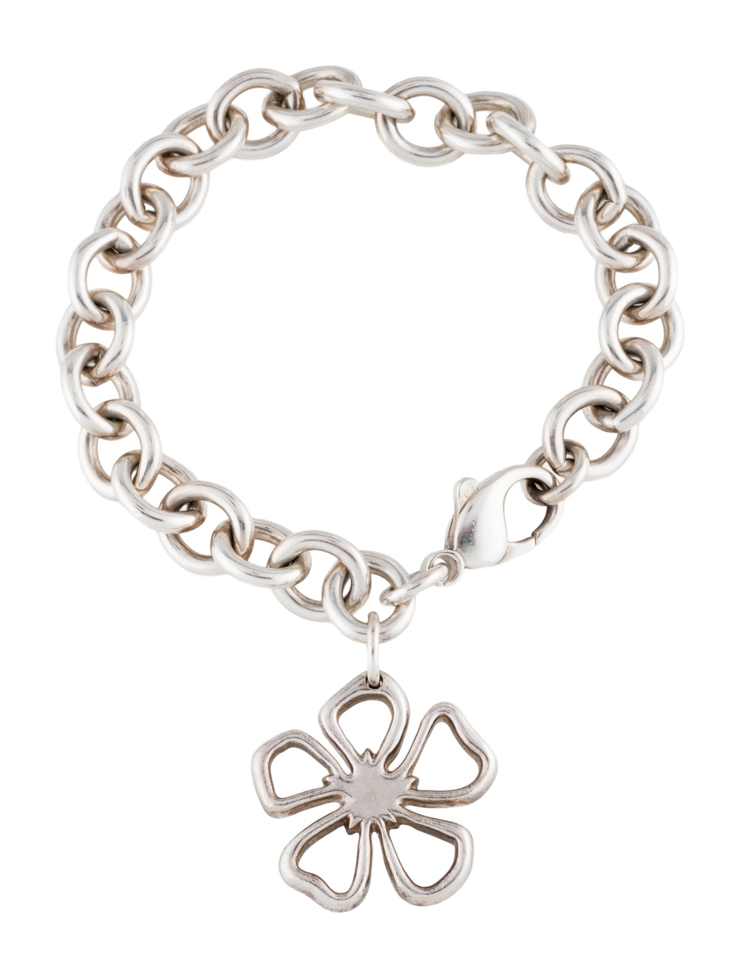 Tiffany & Co. Open Flower Charm Bracelet