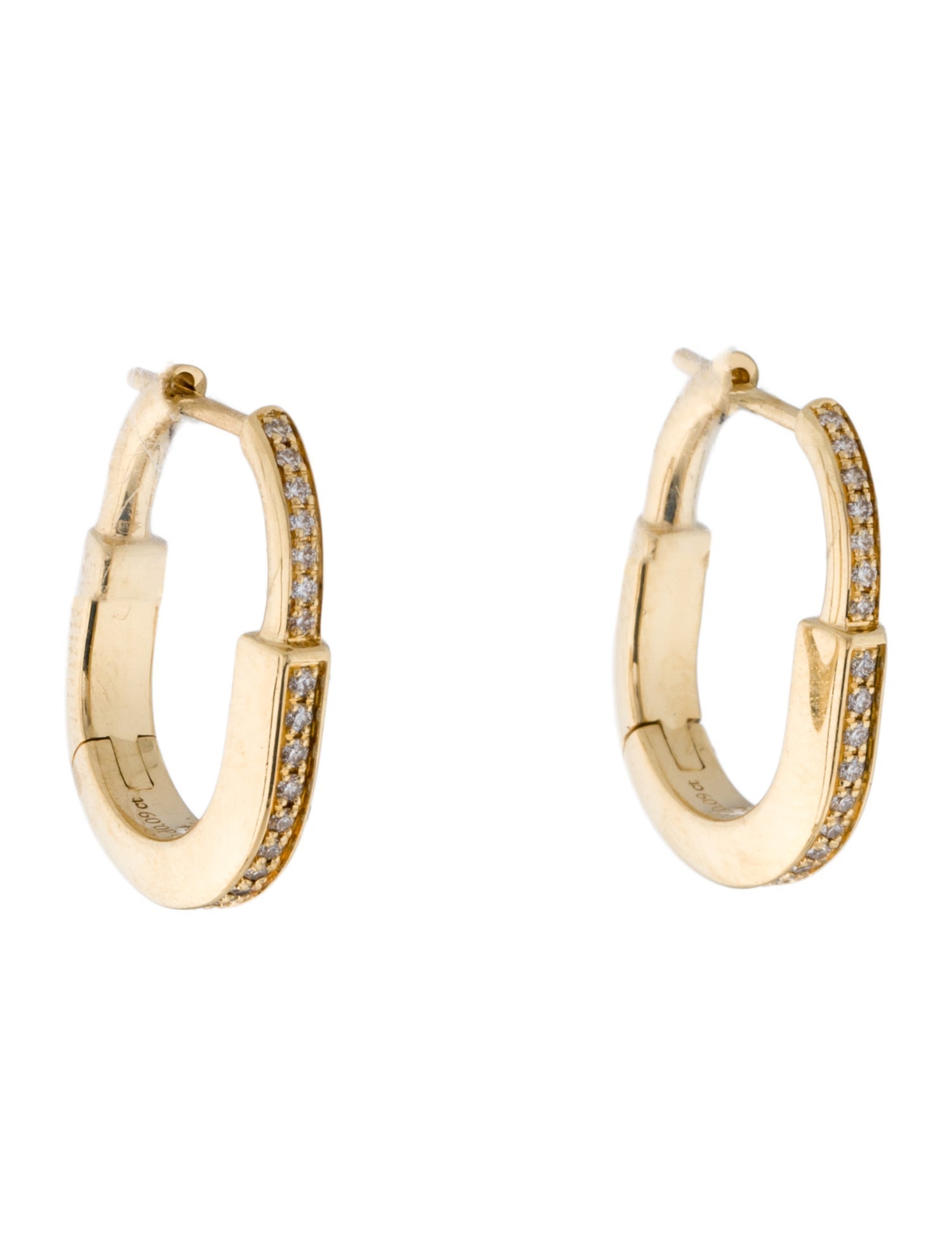 Tiffany & Co. 18K Diamond Small Lock Earrings