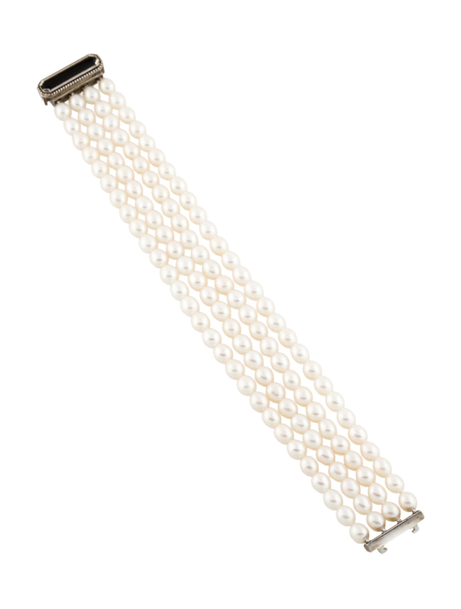 Tiffany & Co. Pearl & Onyx Ziegfeld Multistrand Bracelet