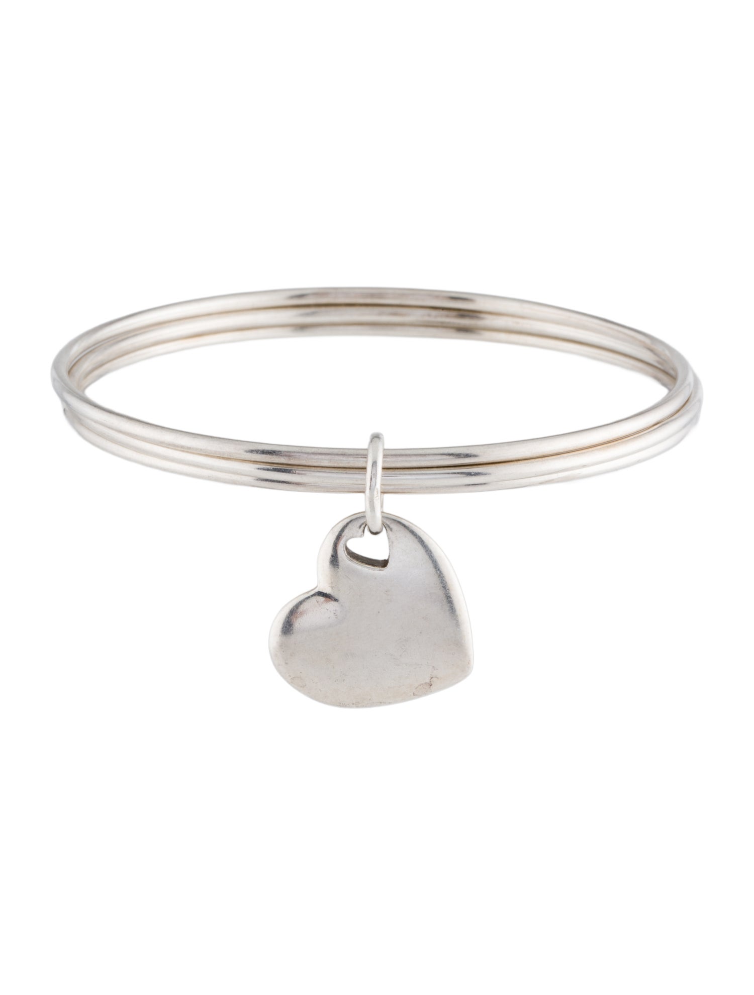 Tiffany & Co. Heart Charm Triple Bangle Bracelet