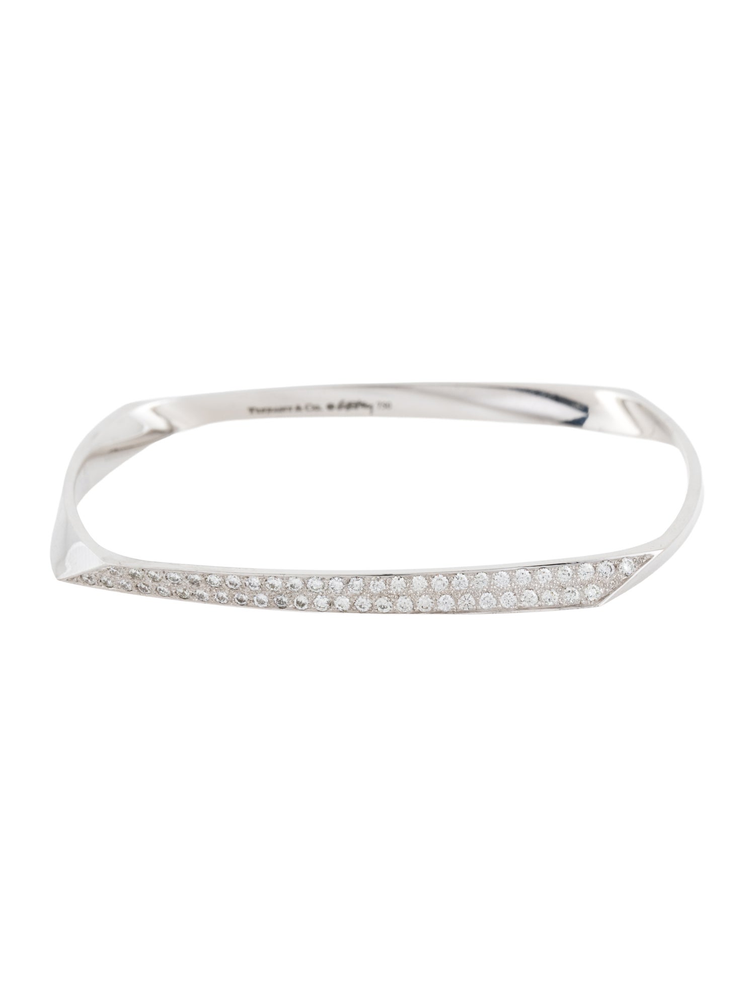 Tiffany & Co. 18K Diamond Torque Bangle Bracelet