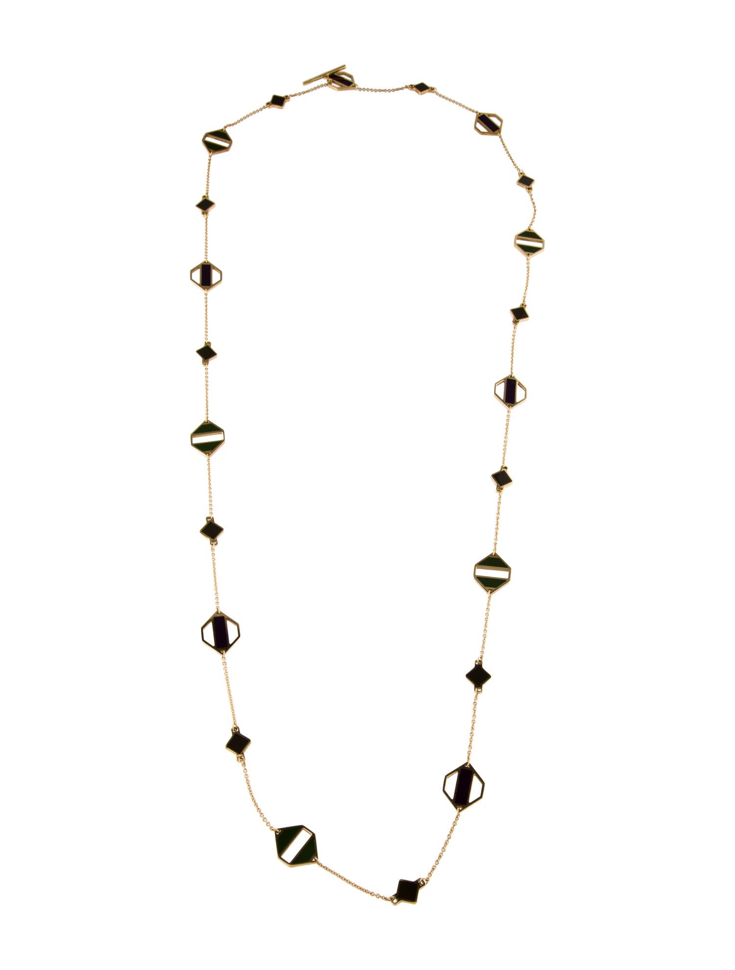 Tiffany & Co. Vintage 18K Enamel Zellige Station Necklace