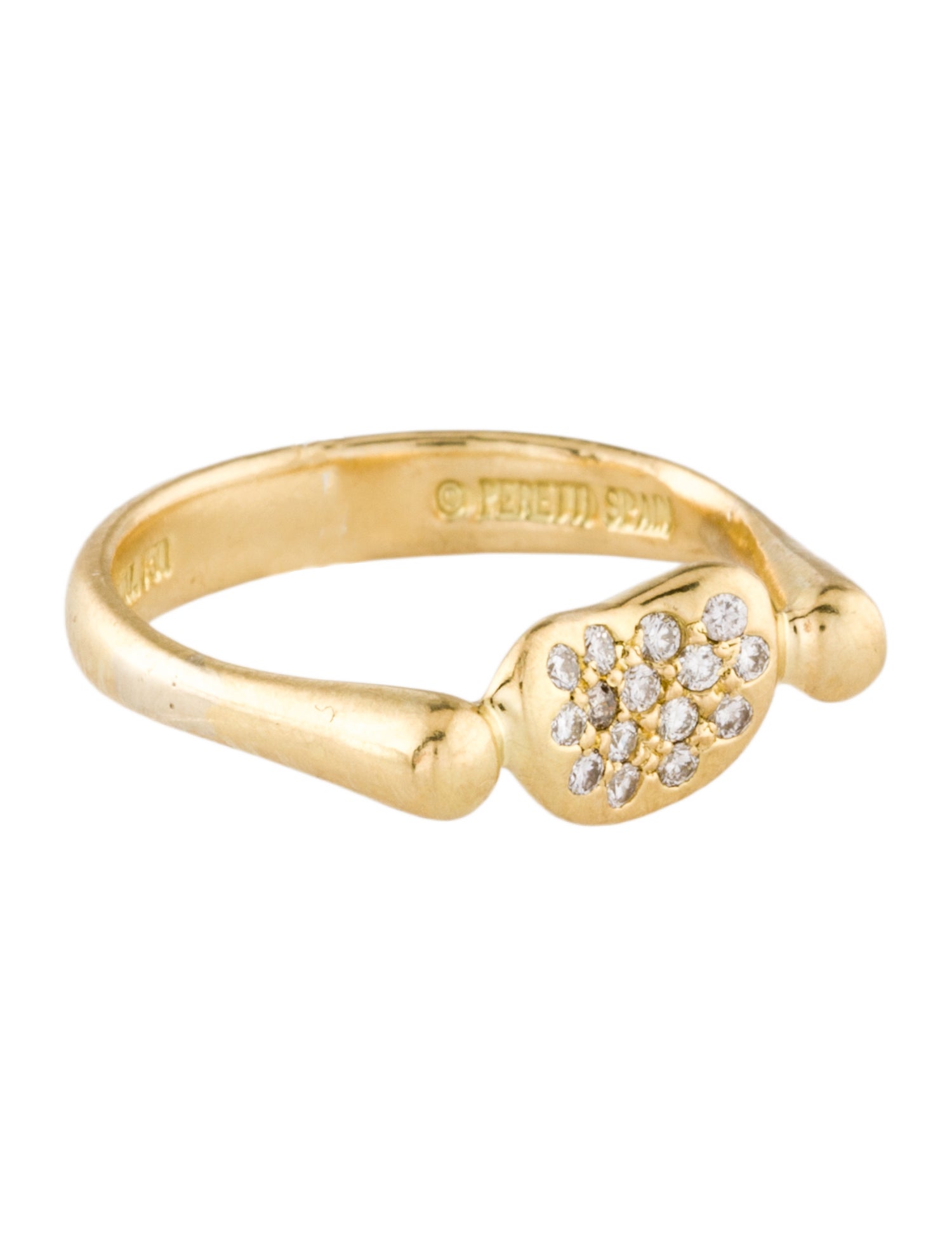Tiffany & Co. Vintage 18K Diamond Bean Ring