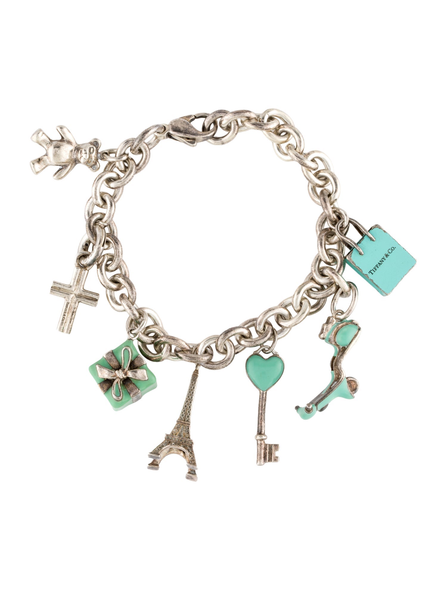 Tiffany & Co. Enamel & Multi Charm Bracelet