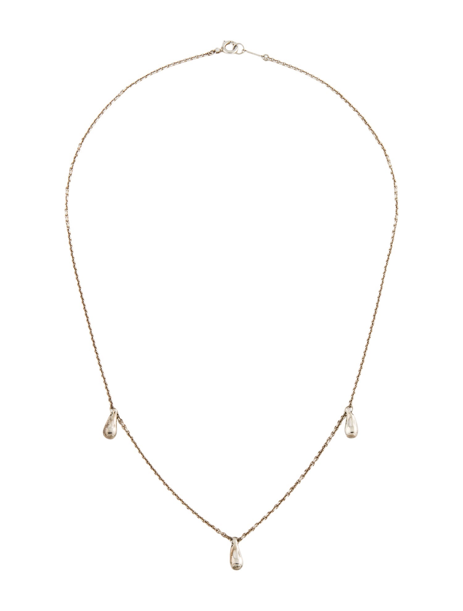 Tiffany & Co. Three Teardrop Station Necklace