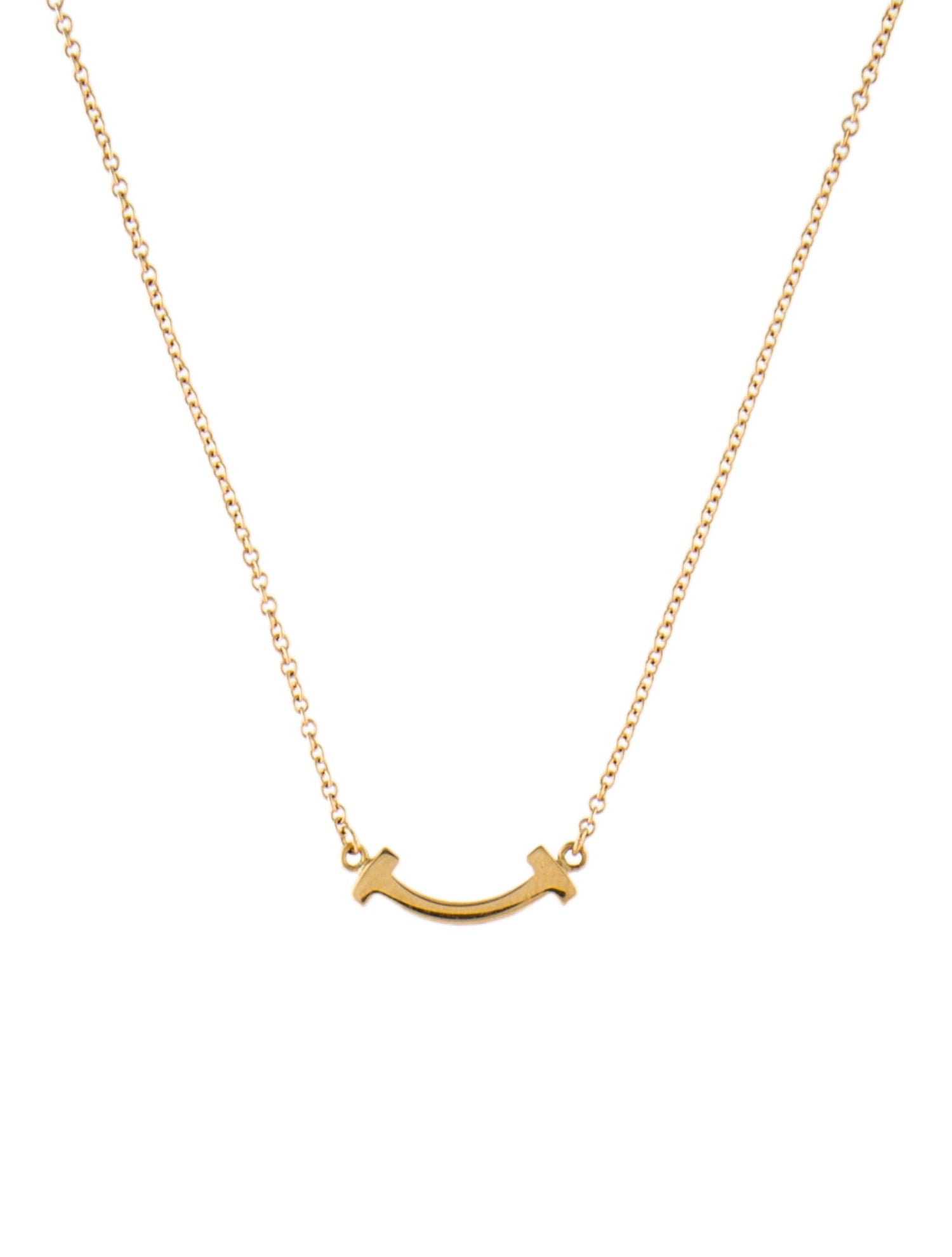 Tiffany & Co. 18K Mini Smile Pendant Necklace