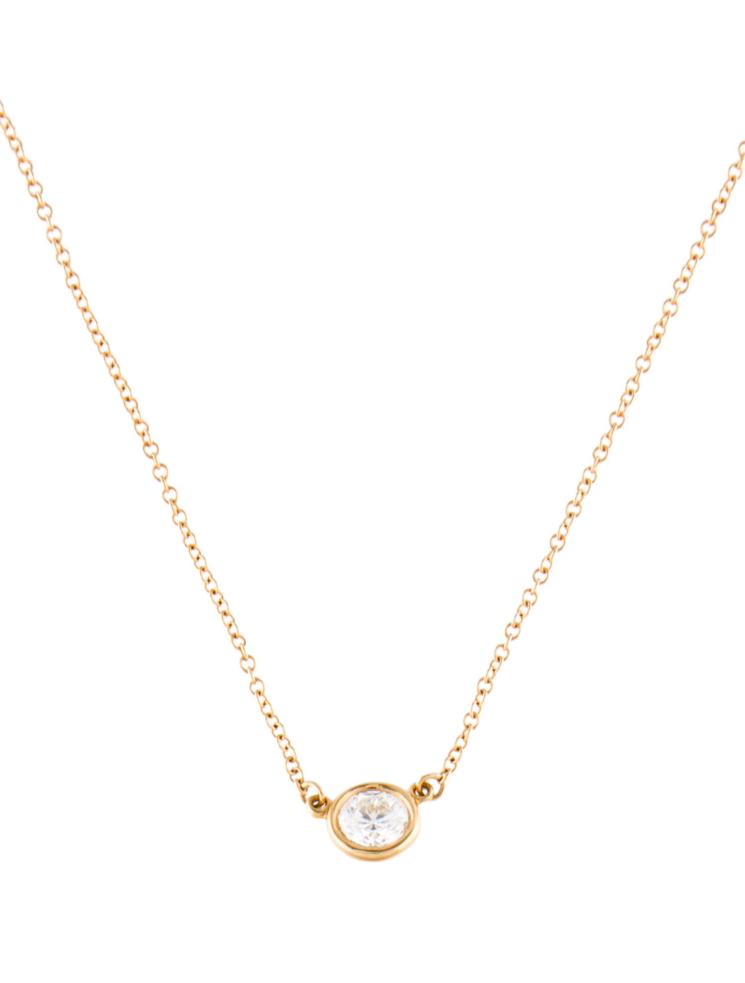 Tiffany & Co. 18K Diamond By The Yard Pendant Necklace