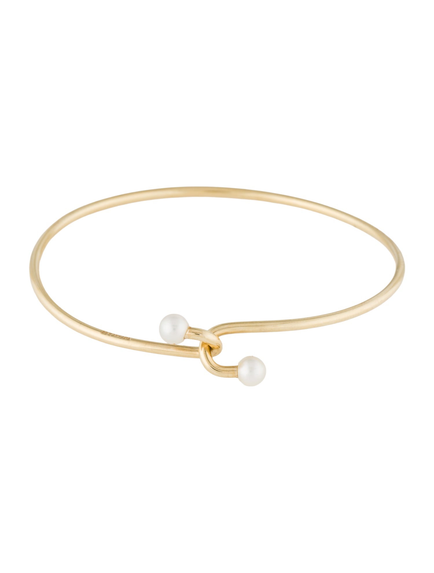 Tiffany & Co. Vintage 14K Pearl Hook Bangle Bracelet