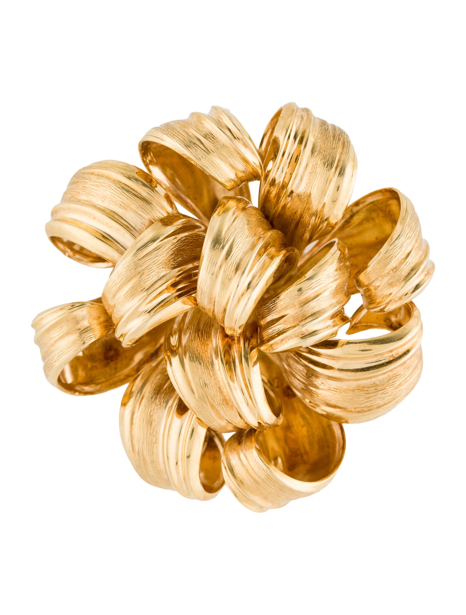 Tiffany & Co. Vintage 18K Ribbon Grosse Brooch Pin