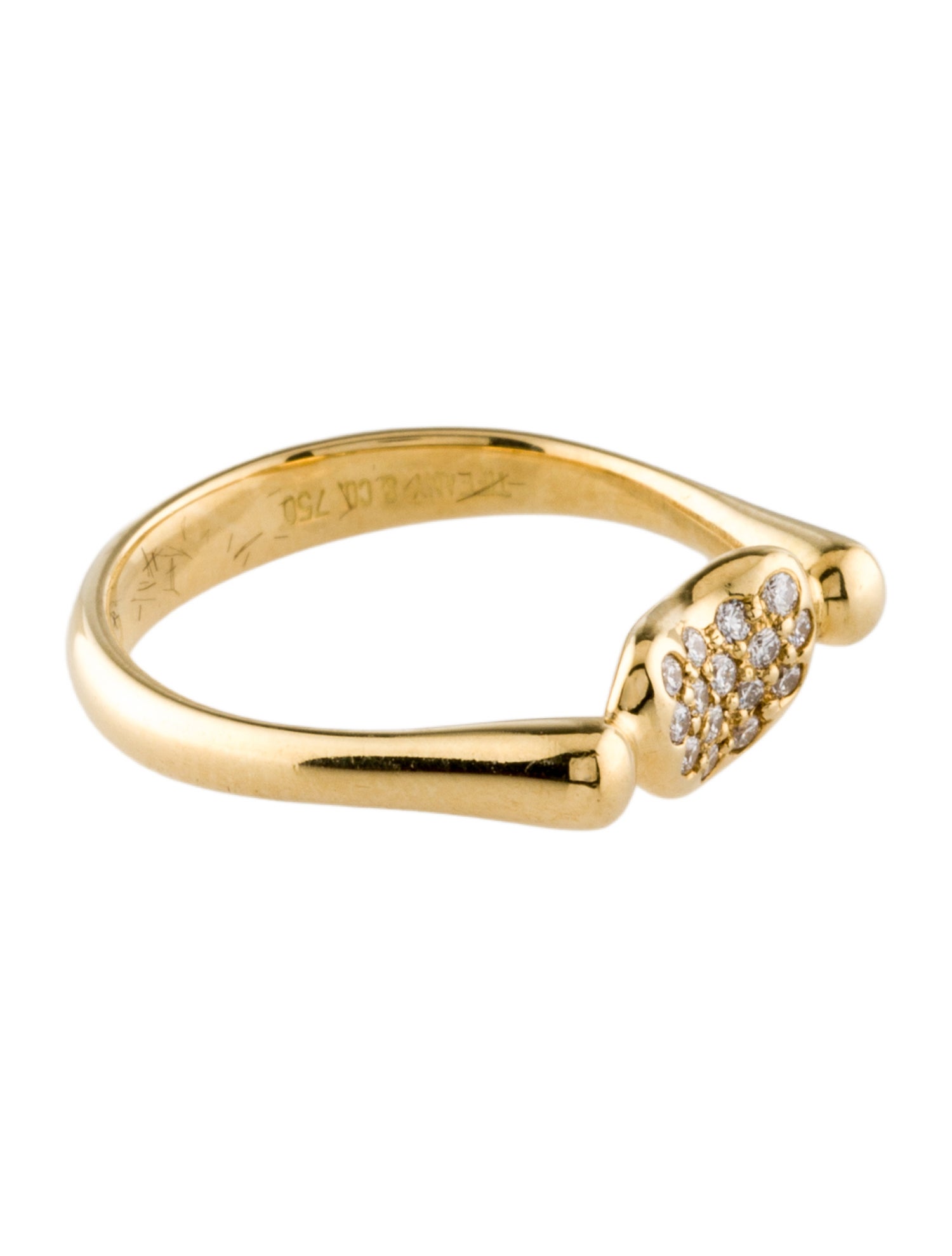 Tiffany & Co. Vintage 18K Diamond Bean Ring