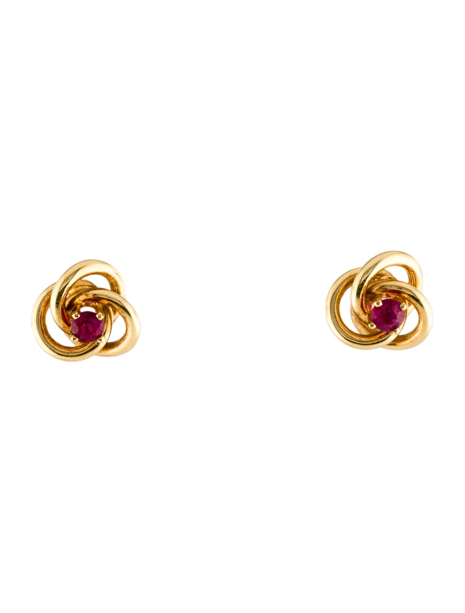 Tiffany & Co. 18K Ruby Love Knot Stud Earrings