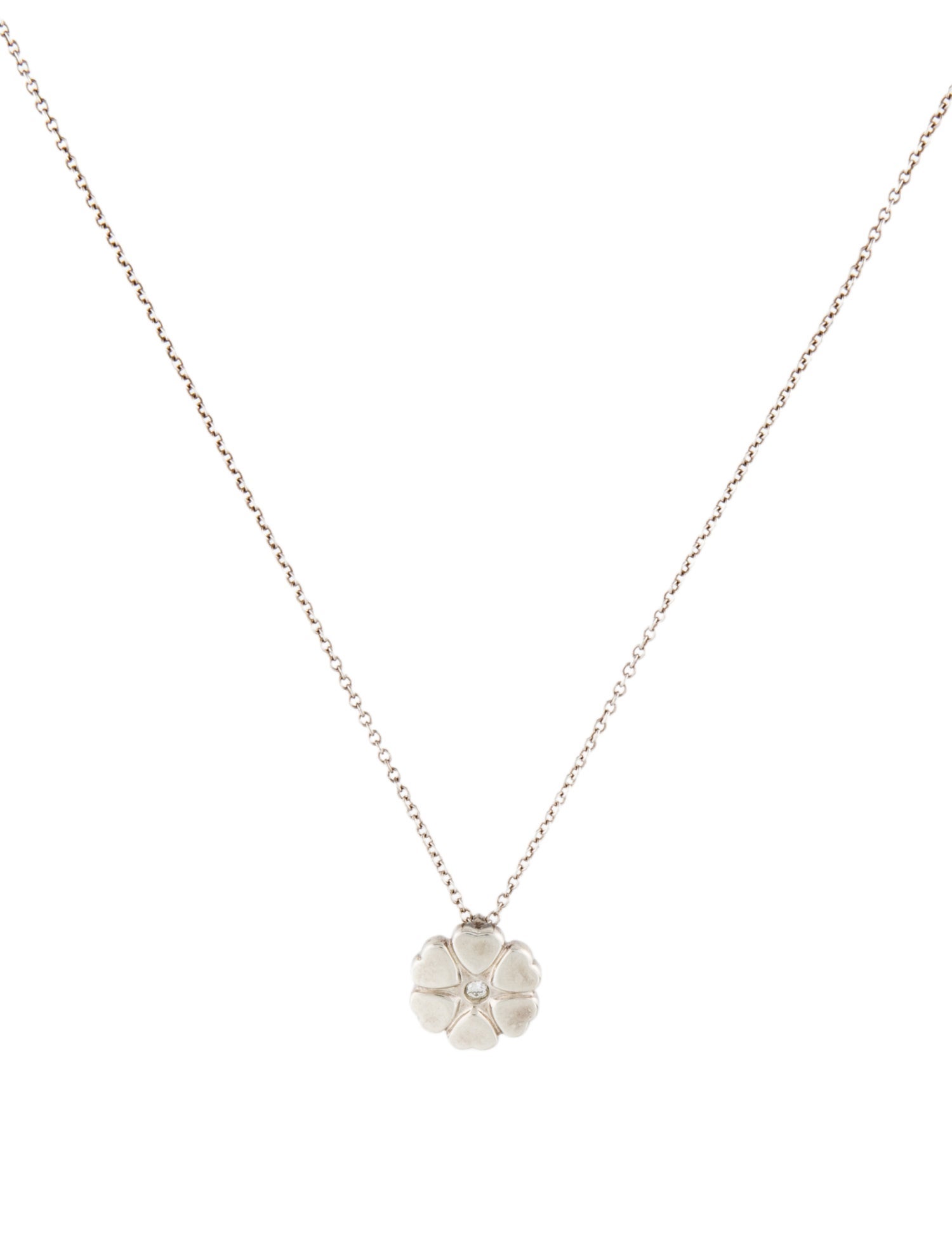 Tiffany & Co. Diamond Crown Of Hearts Pendant Necklace