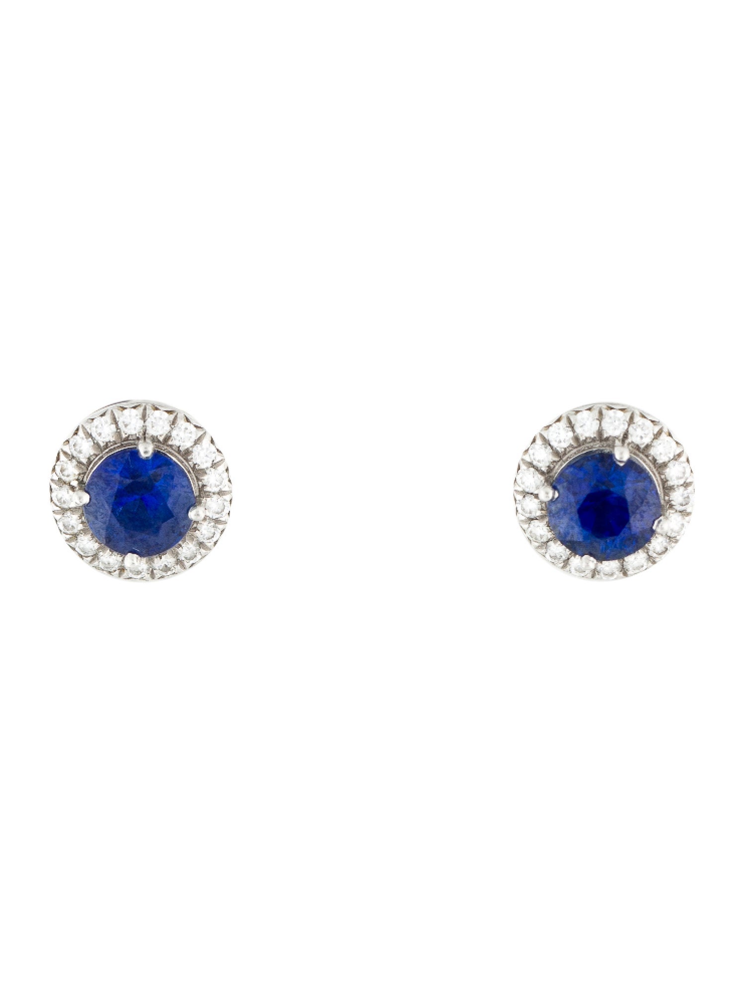 Tiffany & Co. Platinum Sapphire & Diamond Soleste Studs