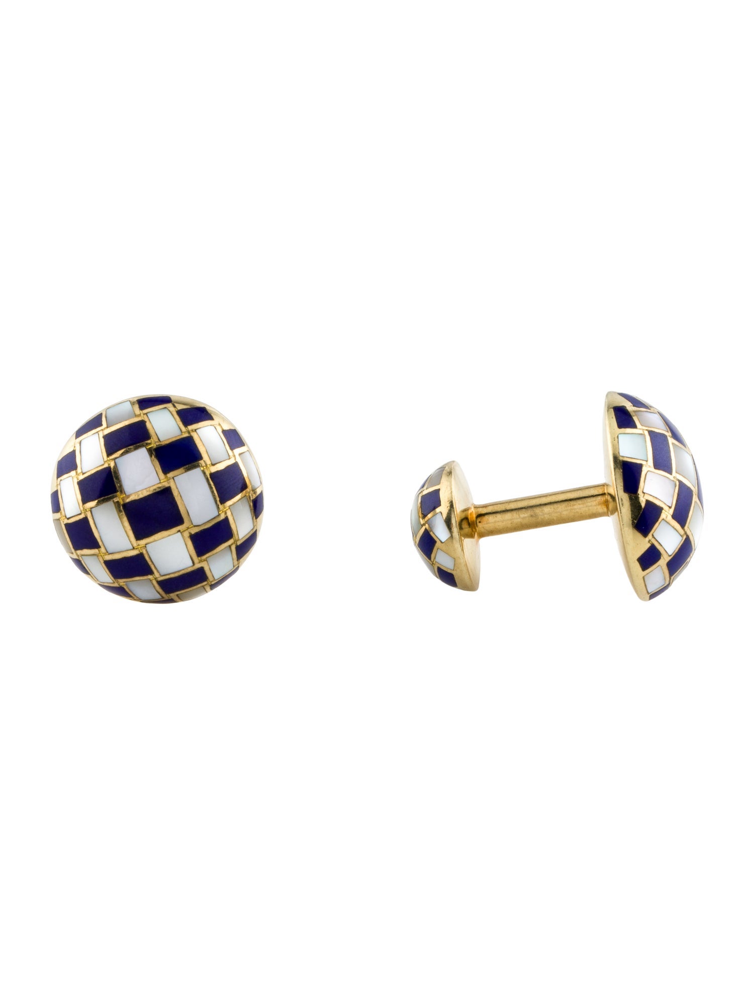 Tiffany & Co. 18K Mother of Pearl & Lapis Lazuli Cufflinks