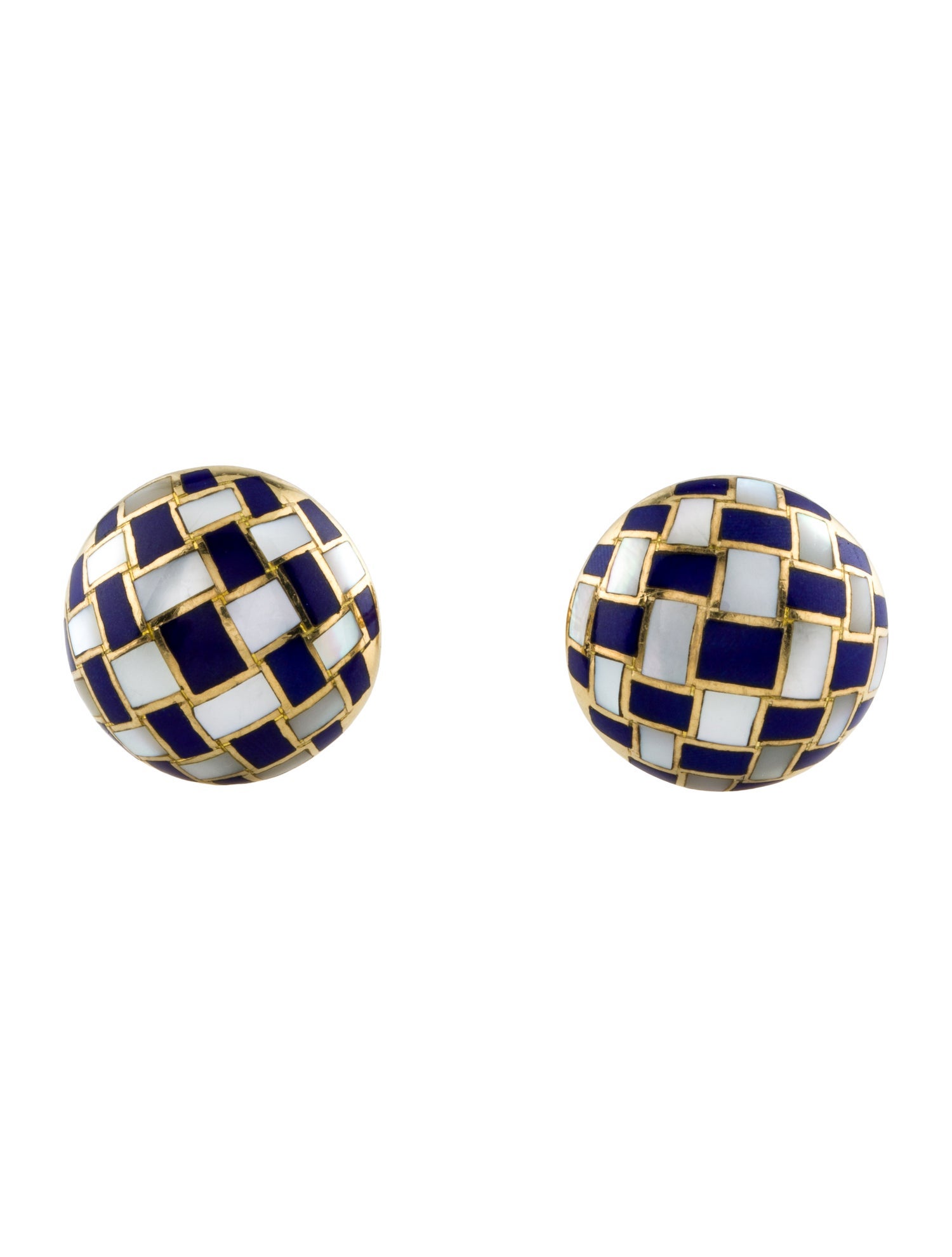 Tiffany & Co. 18K Mother of Pearl & Lapis Lazuli Cufflinks
