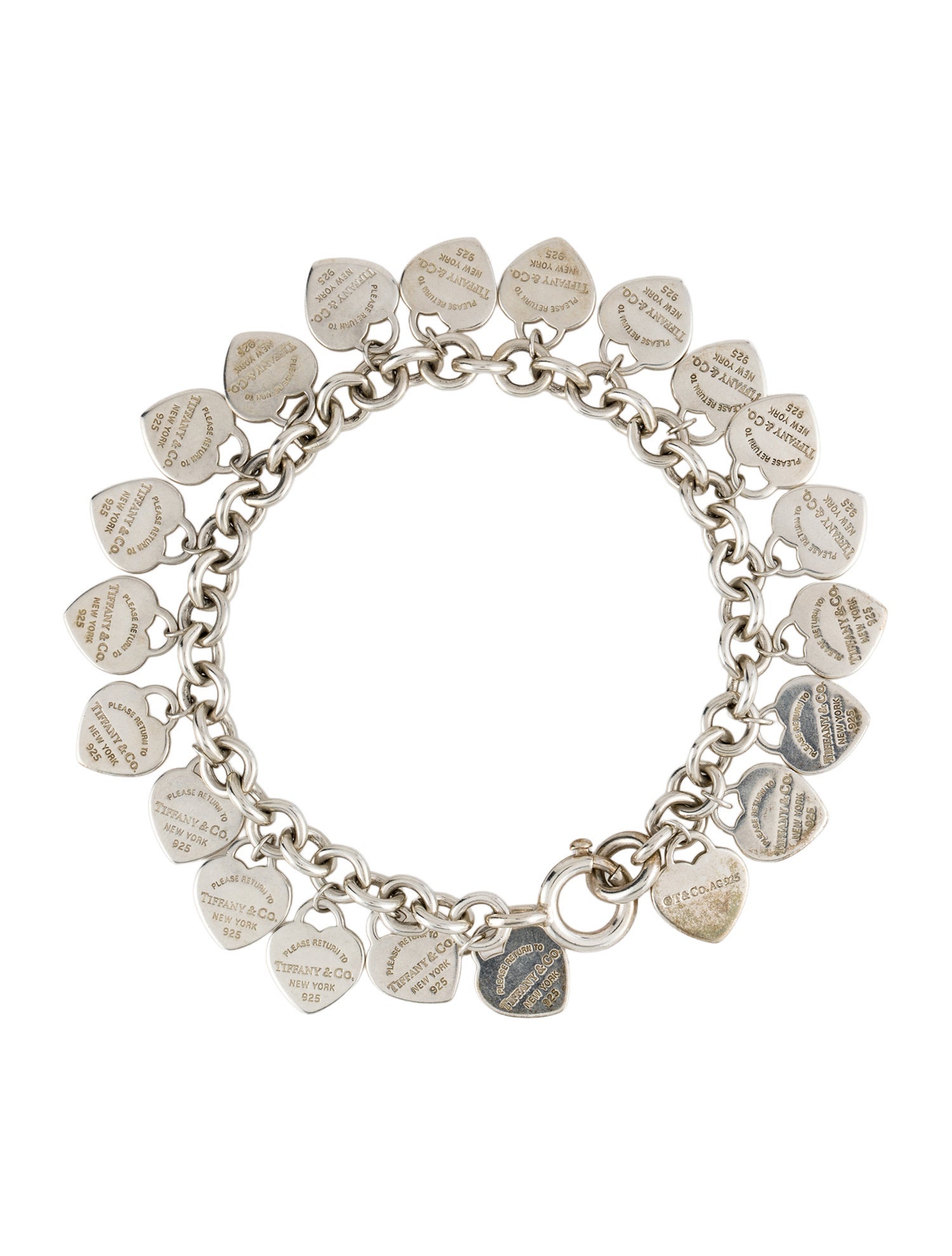 Tiffany & Co. Mini Multi Heart Tag Charm Bracelet