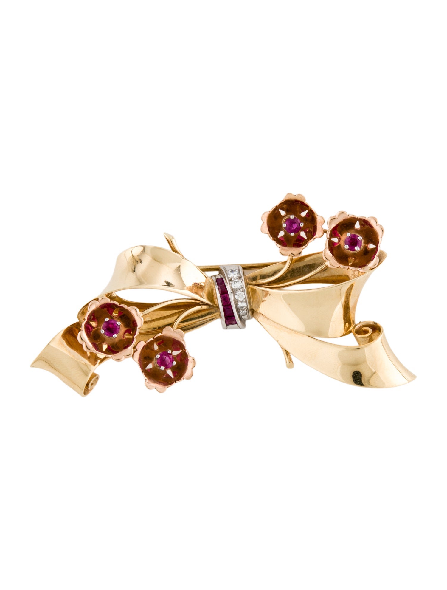 Tiffany & Co. Vintage Ruby & Diamond Brooch Pin