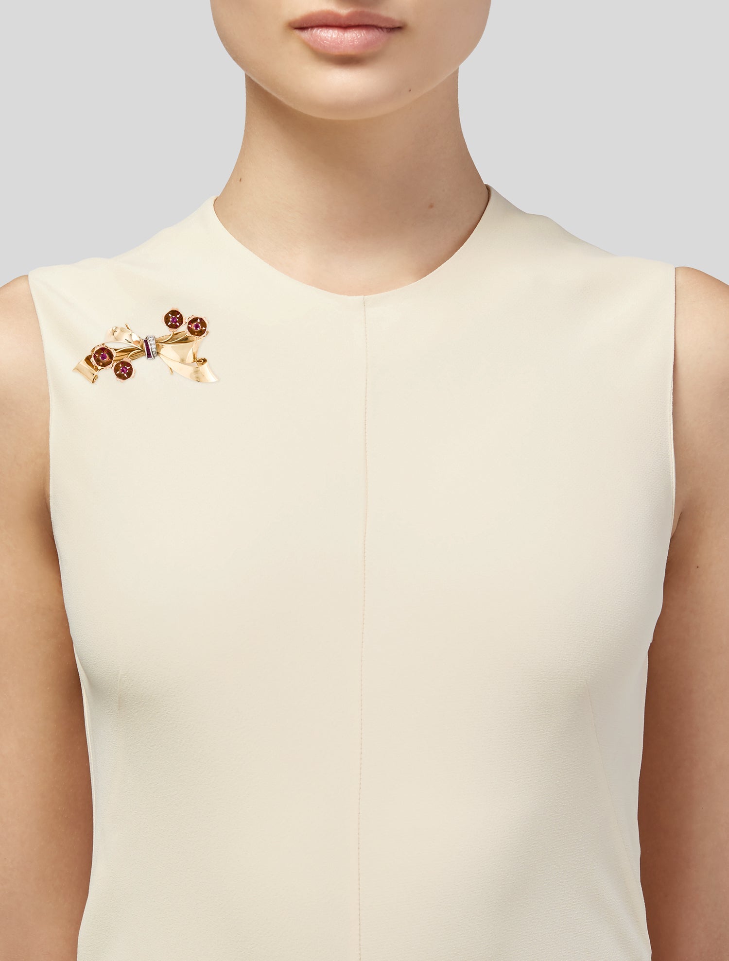 Tiffany & Co. Vintage Ruby & Diamond Brooch Pin