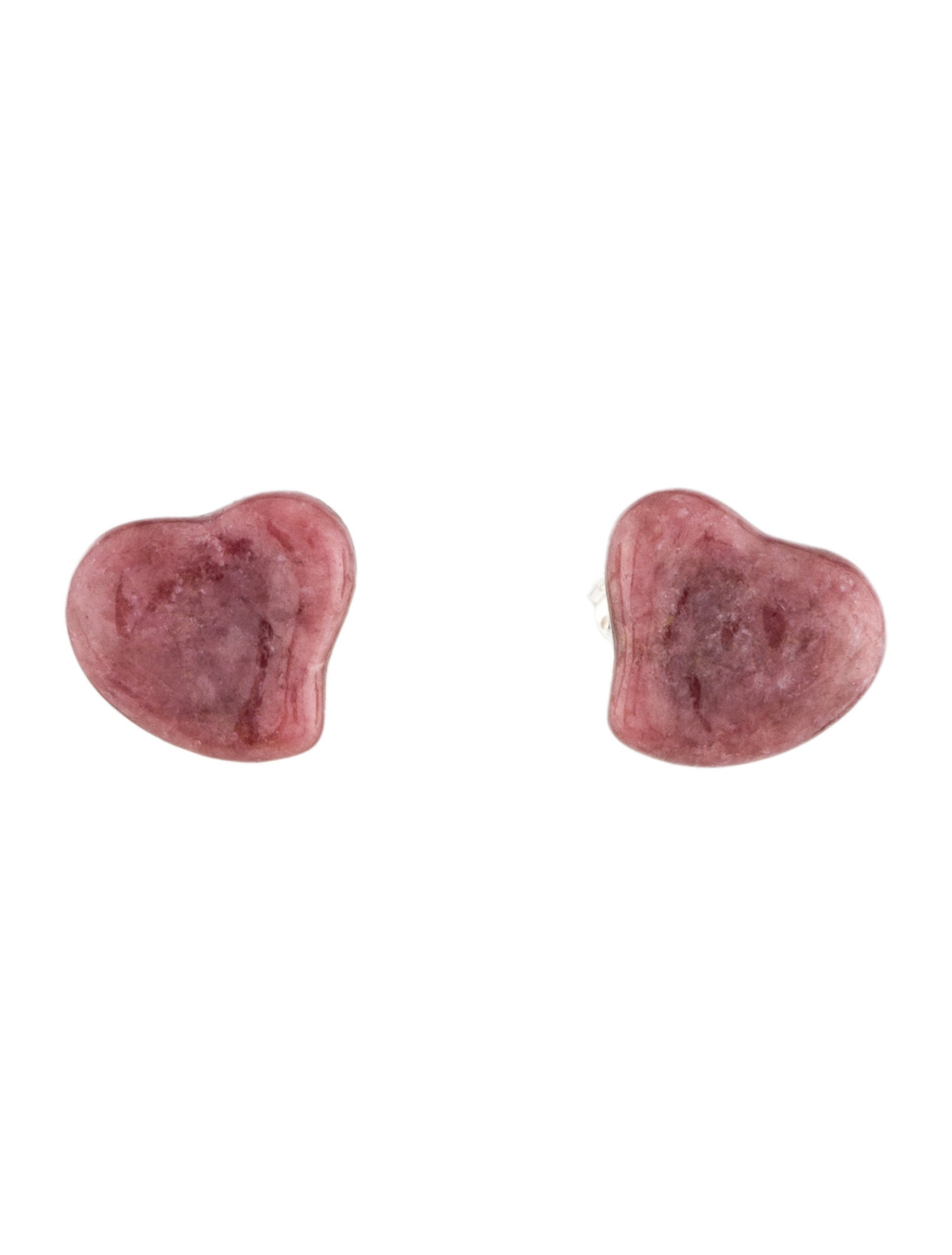 Tiffany & Co. Rhodonite Full Heart Earrings