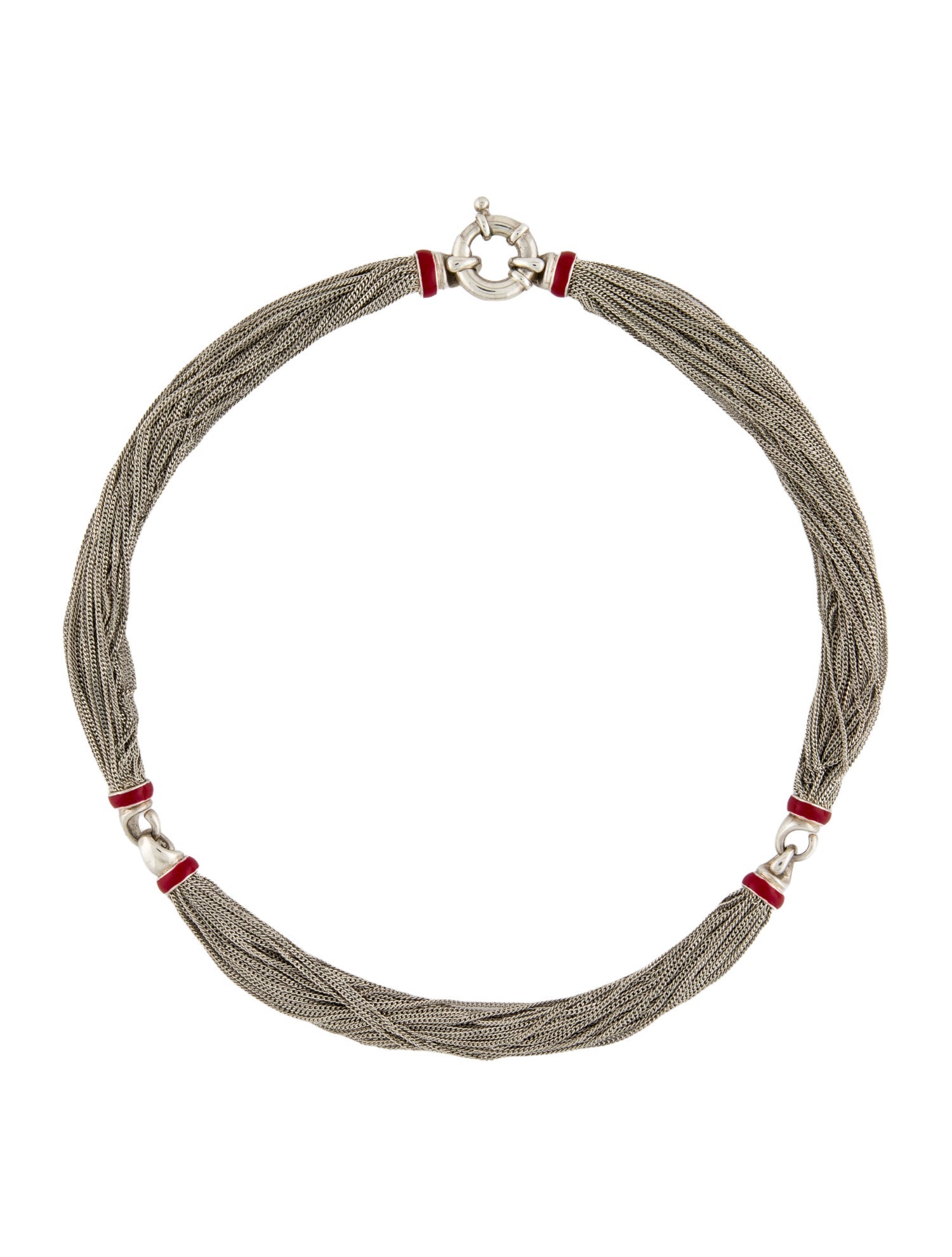 Tiffany & Co. Vintage Enamel Multichain Collar Necklace