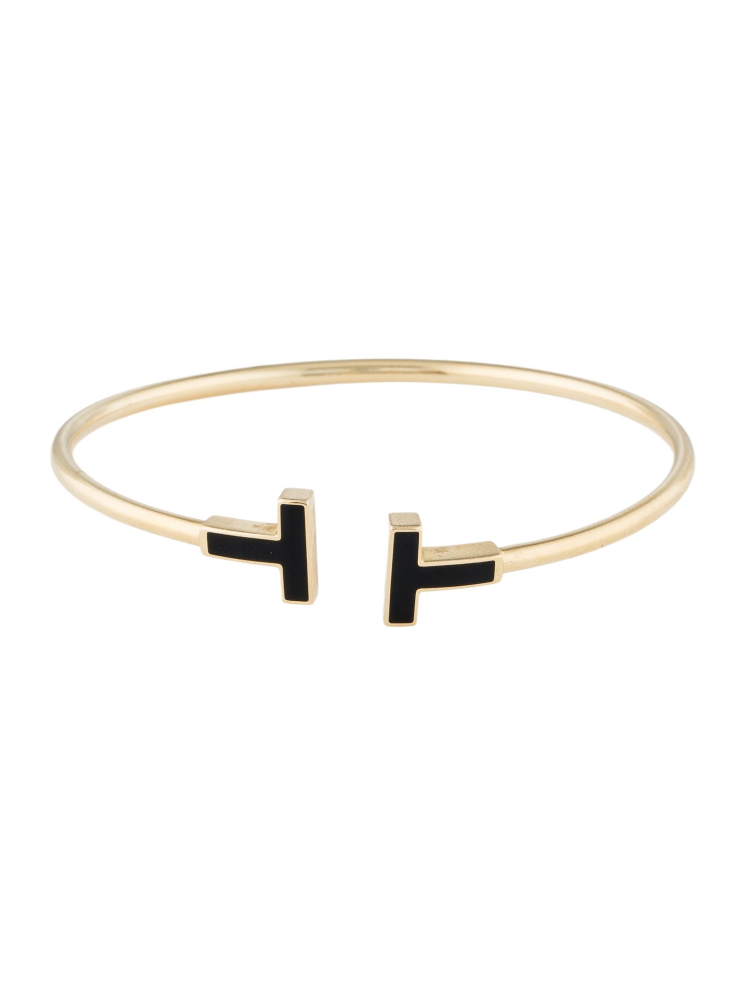 Tiffany & Co. 18K Onyx T Wire Bracelet