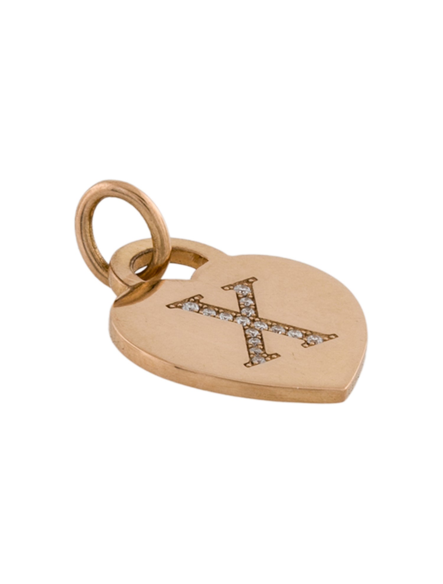 Tiffany & Co. 18K Diamond Initial 'X' Heart Tag Charm