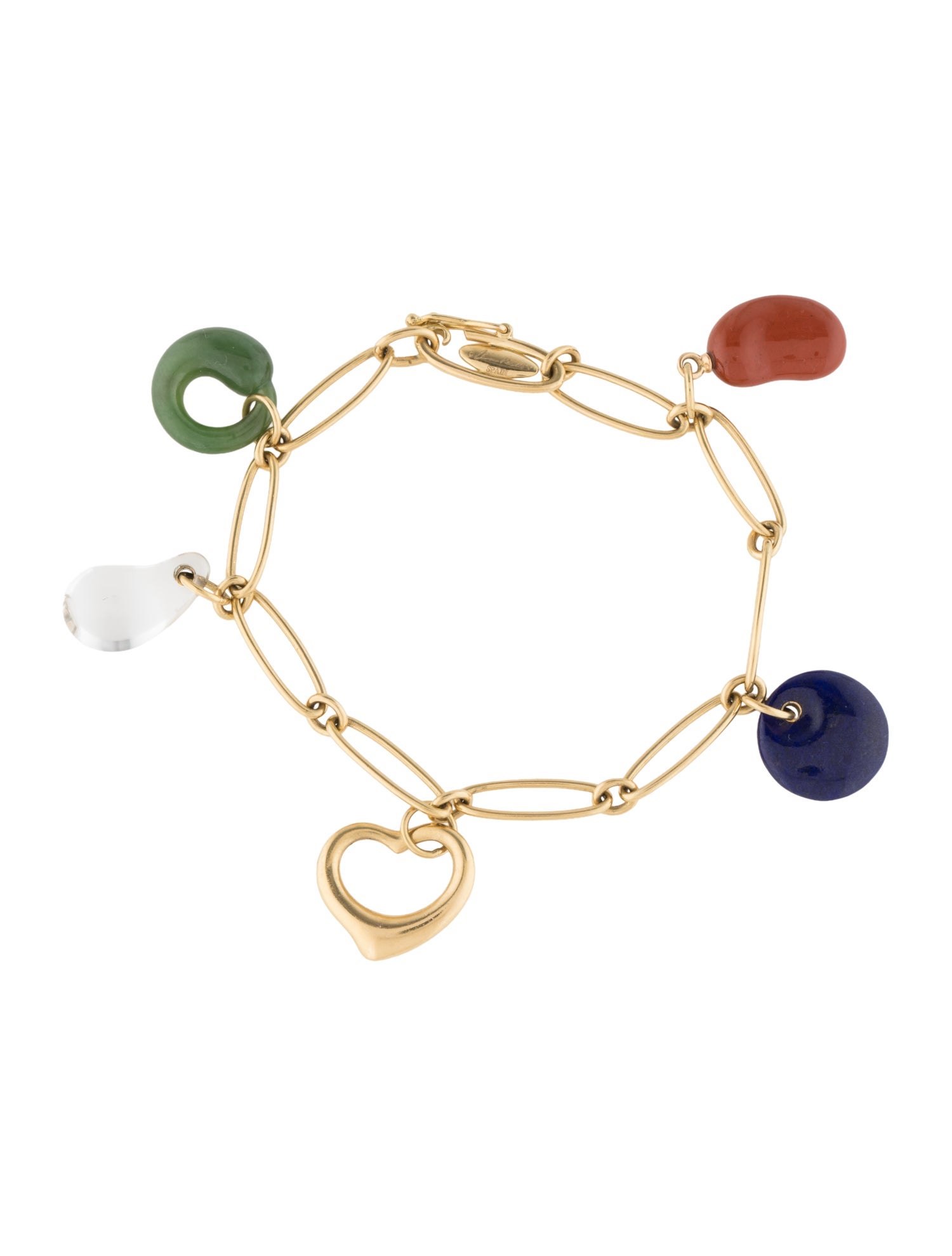 Tiffany & Co. 18K Multistone Five-Stone Charm Bracelet