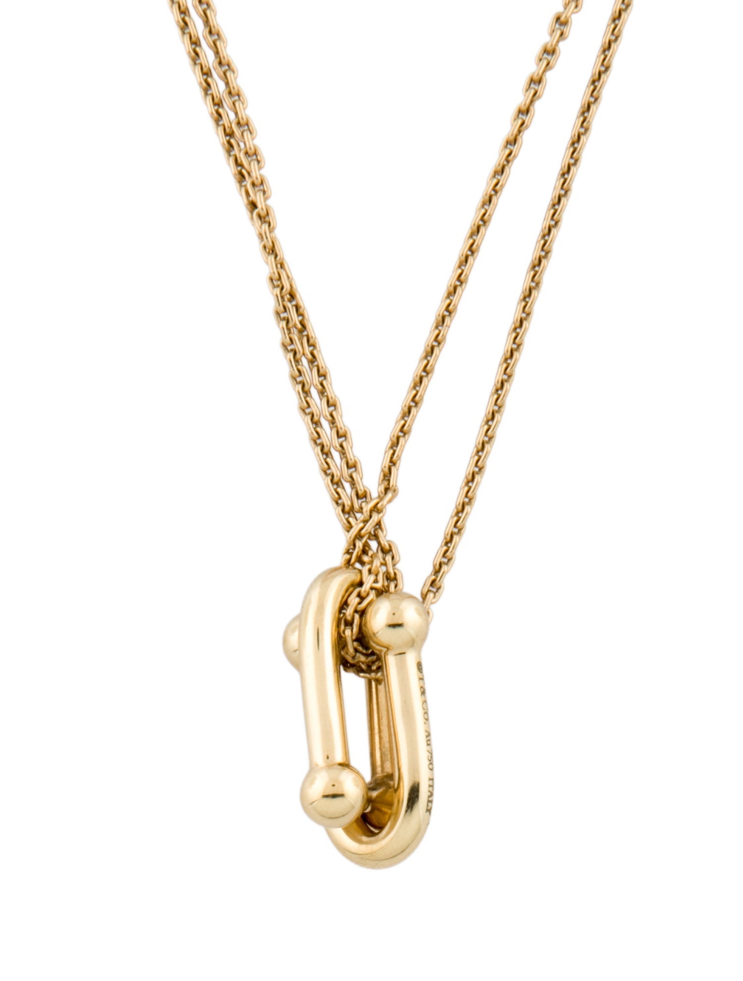 Tiffany & Co. 18K Large Double Link Pendant