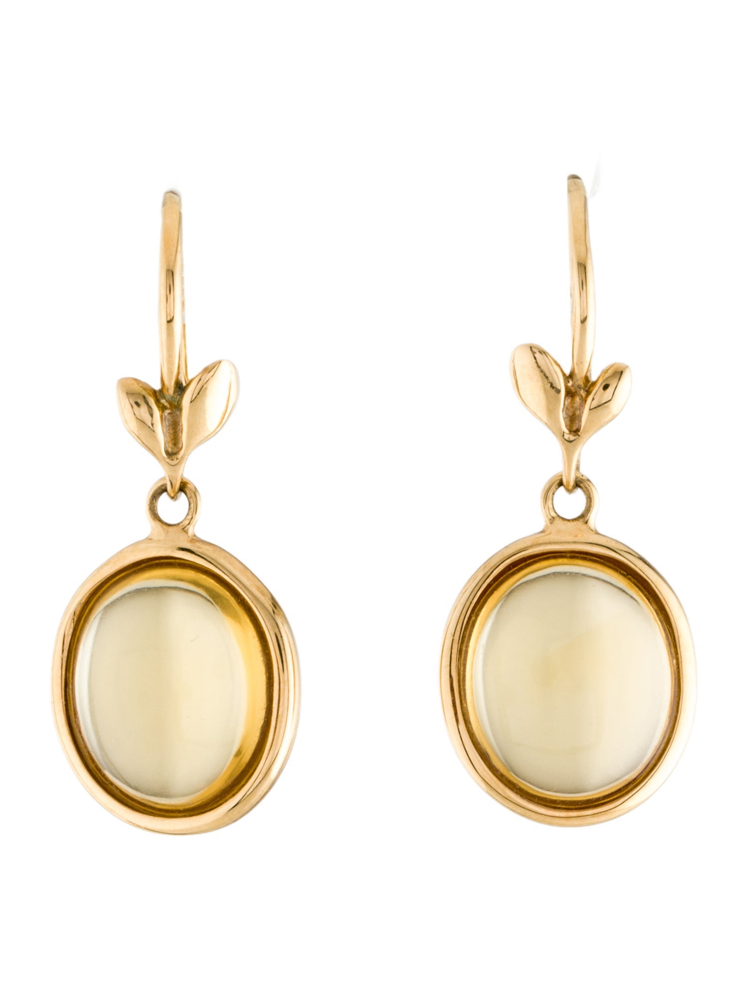 Tiffany & Co. 18K Citrine Olive Leaf Drop Earrings