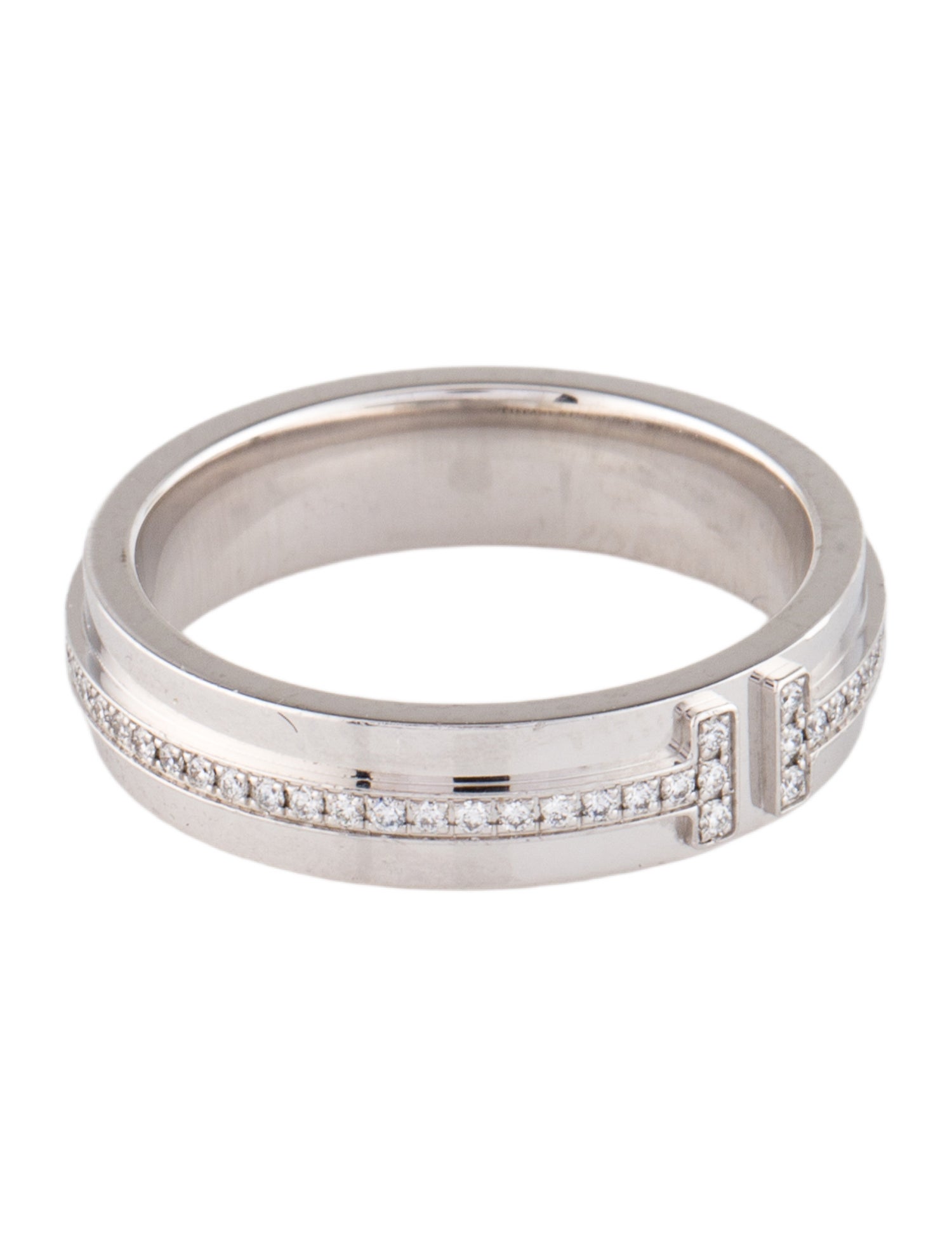 Tiffany & Co. 18K Diamond Tiffany T Narrow Ring