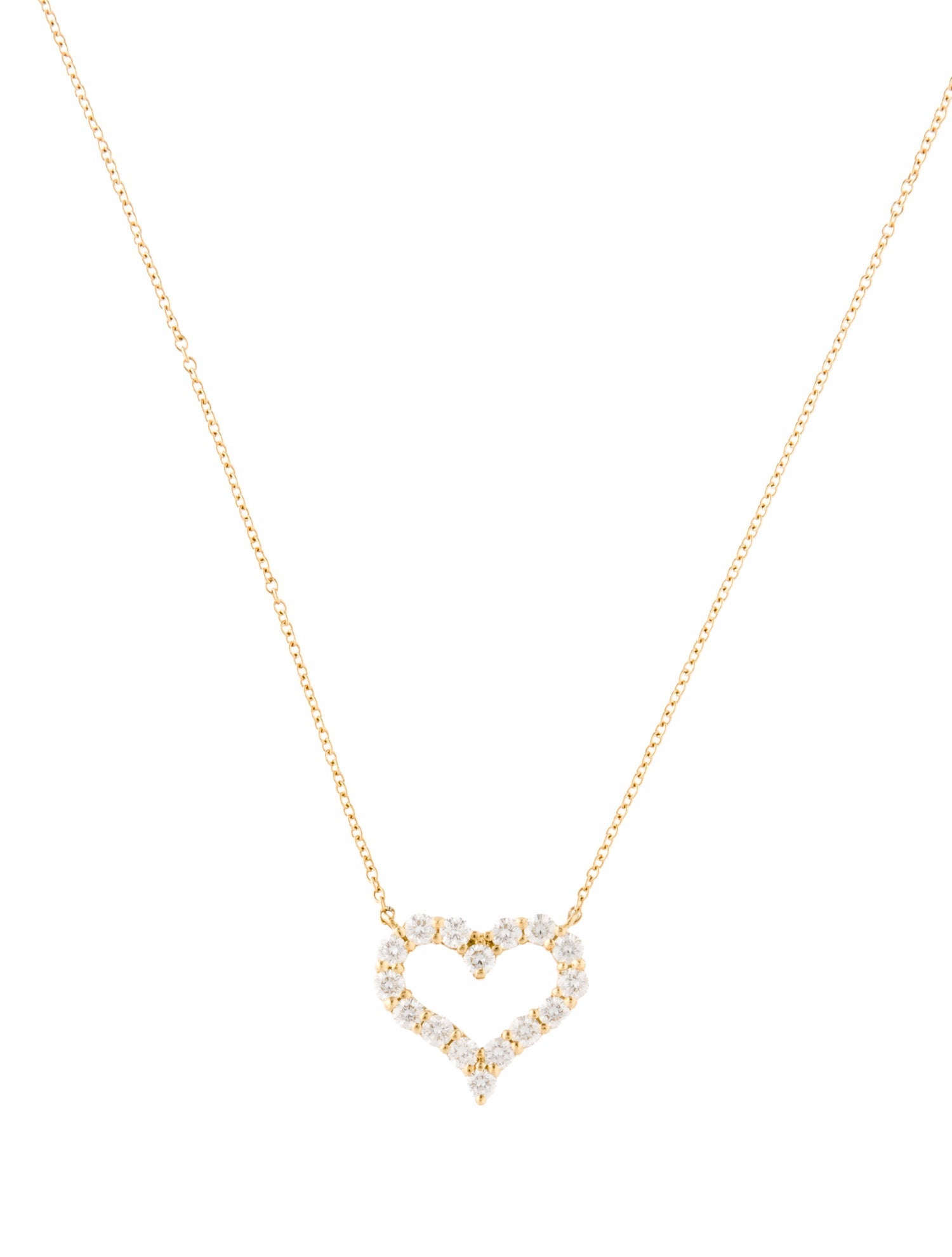Tiffany & Co. 18K Diamond Heart Pendant Necklace