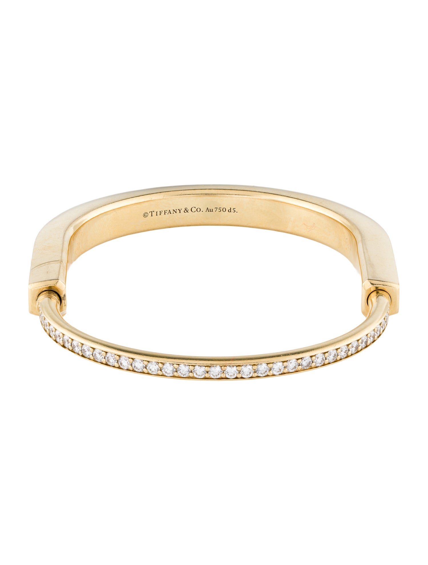 Tiffany & Co. 18K 5.26ctw Diamond Lock Bangle