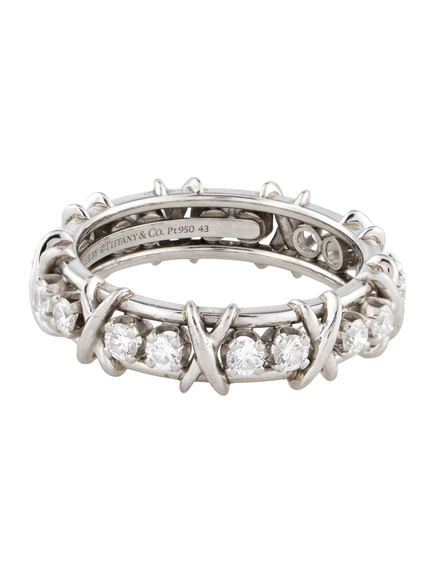 Tiffany & Co. Platinum 1.29ctw Diamond Sixteen Stone Ring