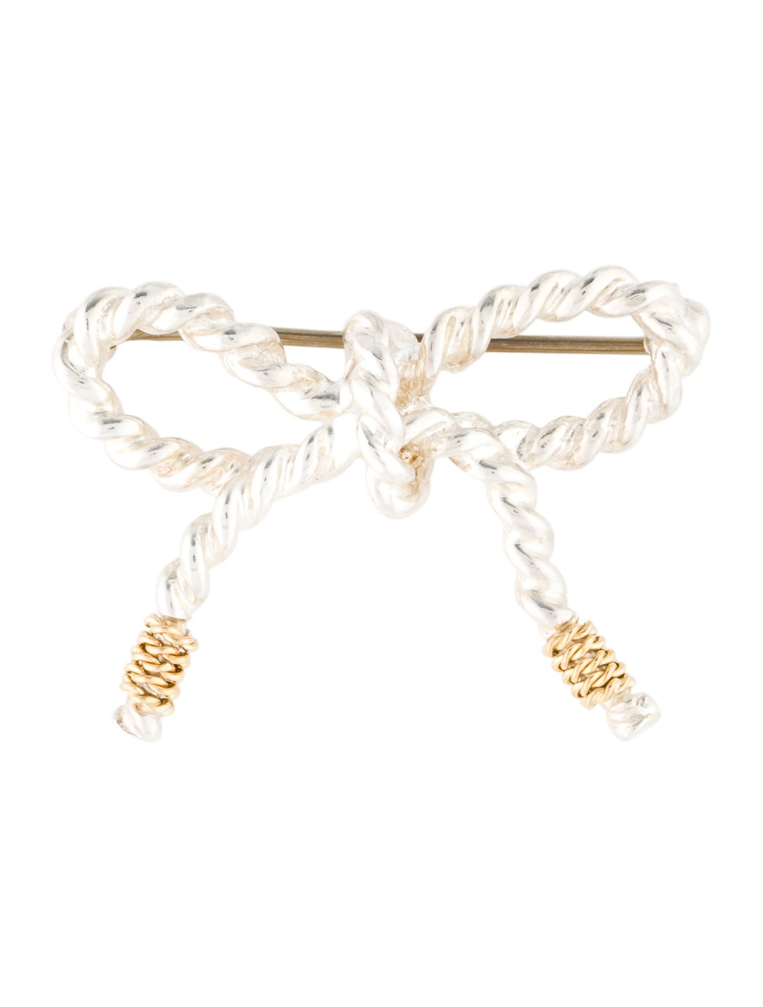 Tiffany & Co. Vintage Two-Tone Bow Brooch