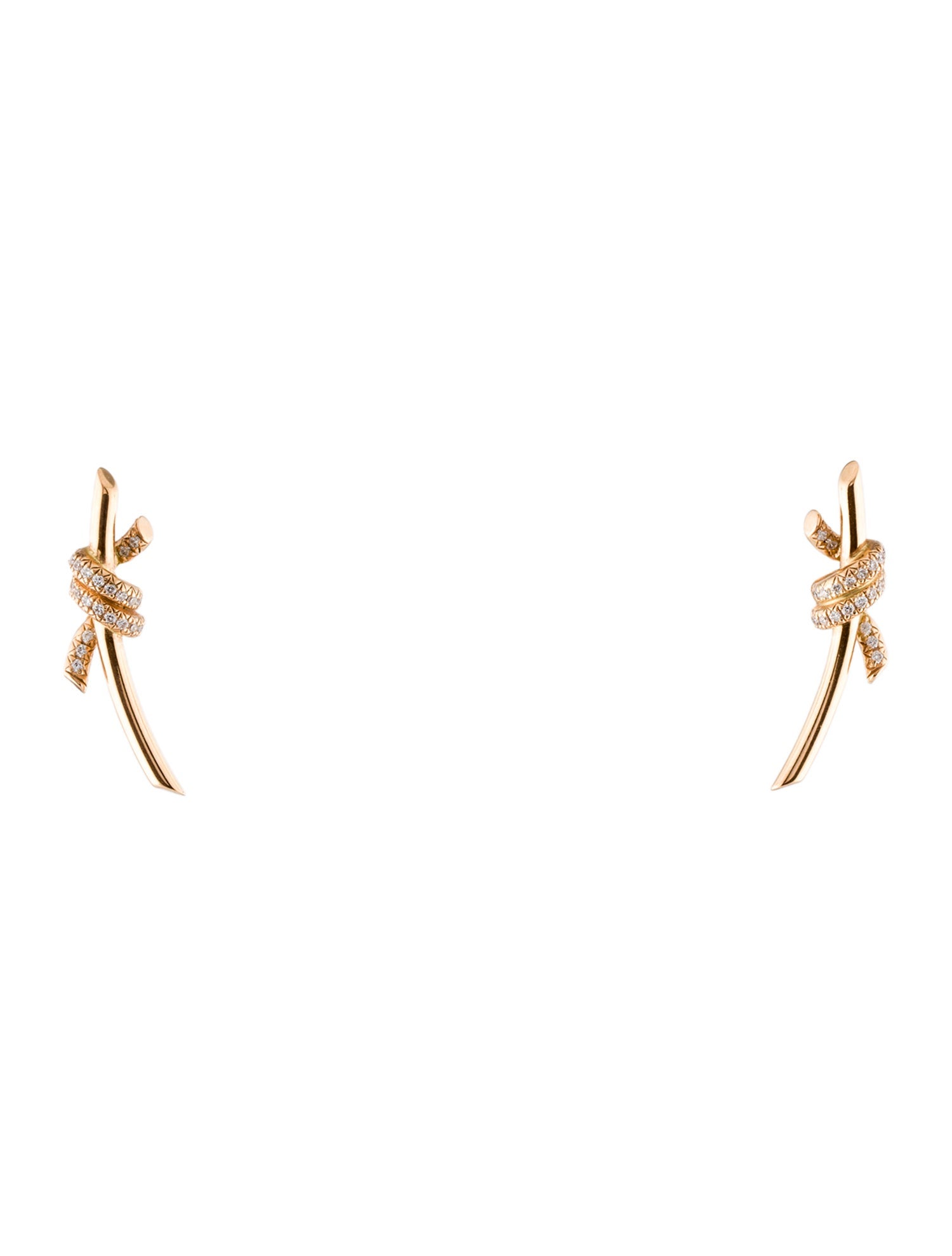 Tiffany & Co. 18K Diamond Knot Stud Earrings