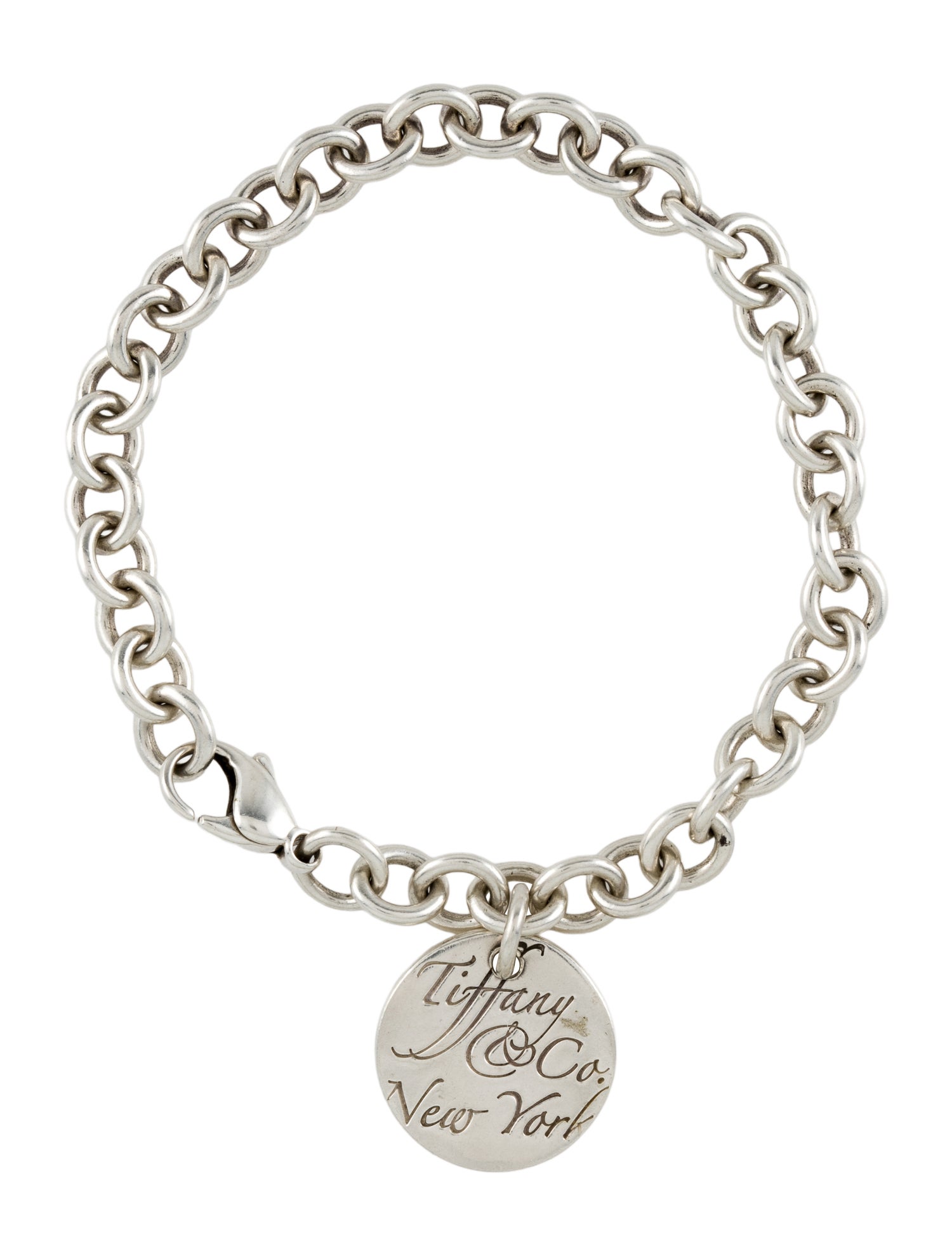 Tiffany & Co. Notes Round Tag Charm Bracelet