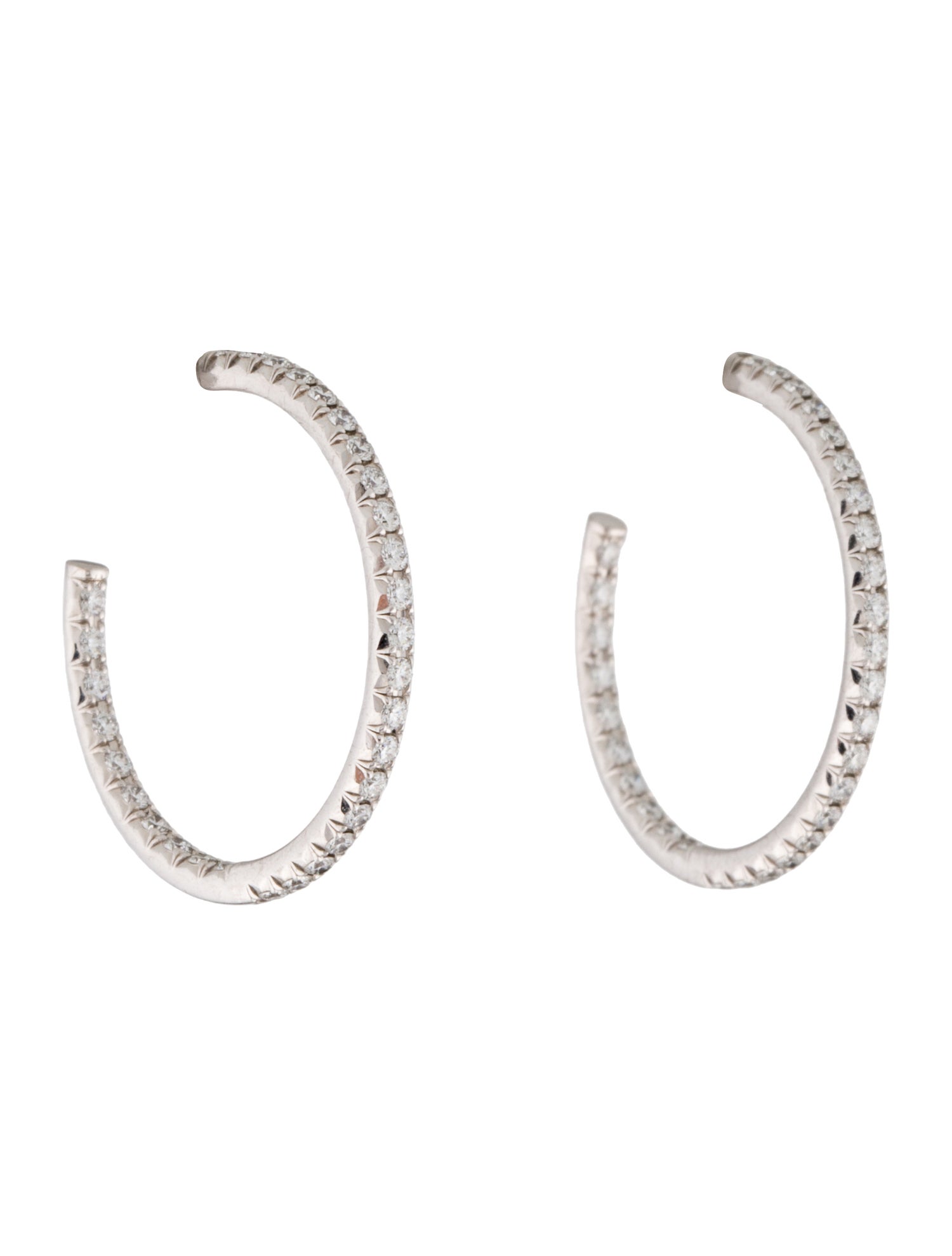 Tiffany & Co. 18K Diamond Metro Hoop Earrings
